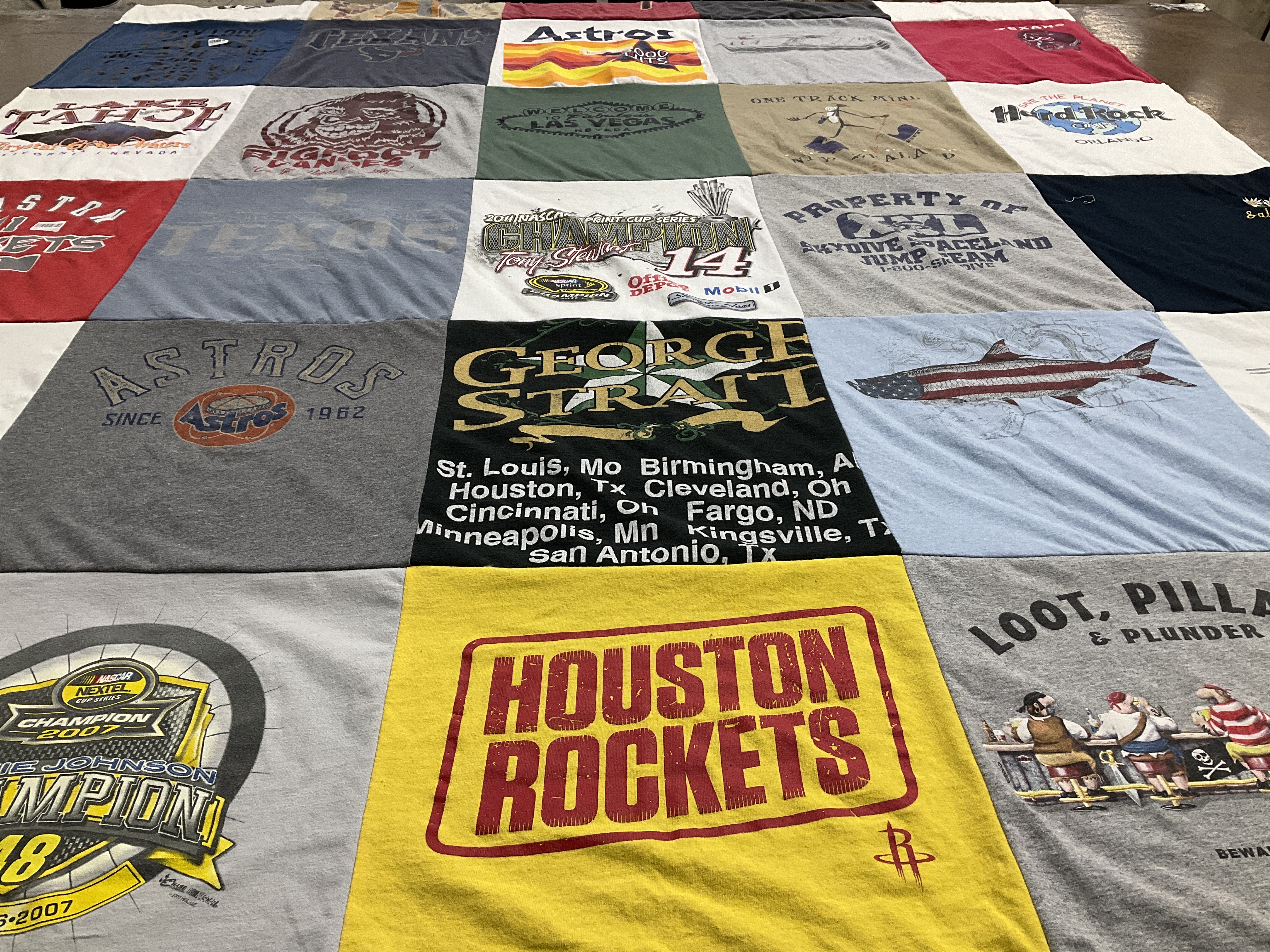 T-shirt quilt featuring houston rockets by Shelley from TX