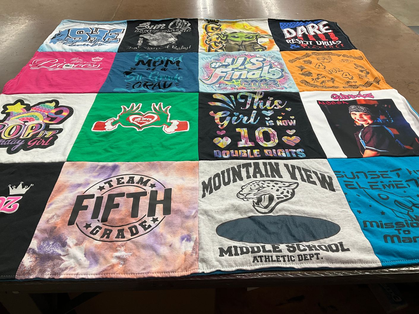 T-shirt quilt from mountain view middle school by Nicole from NM