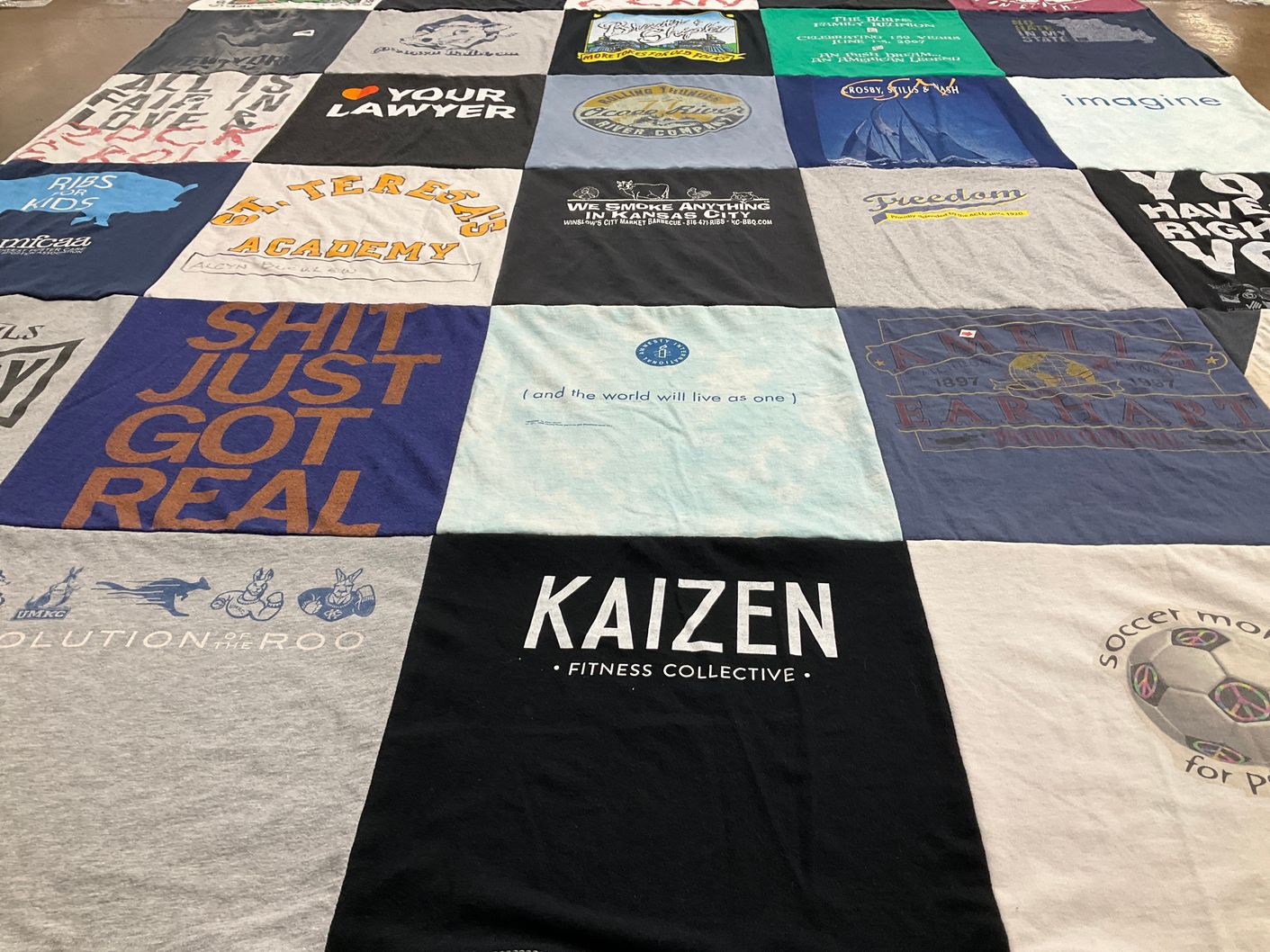 T-shirt quilt from st. teresa's academy by Loretta from MO