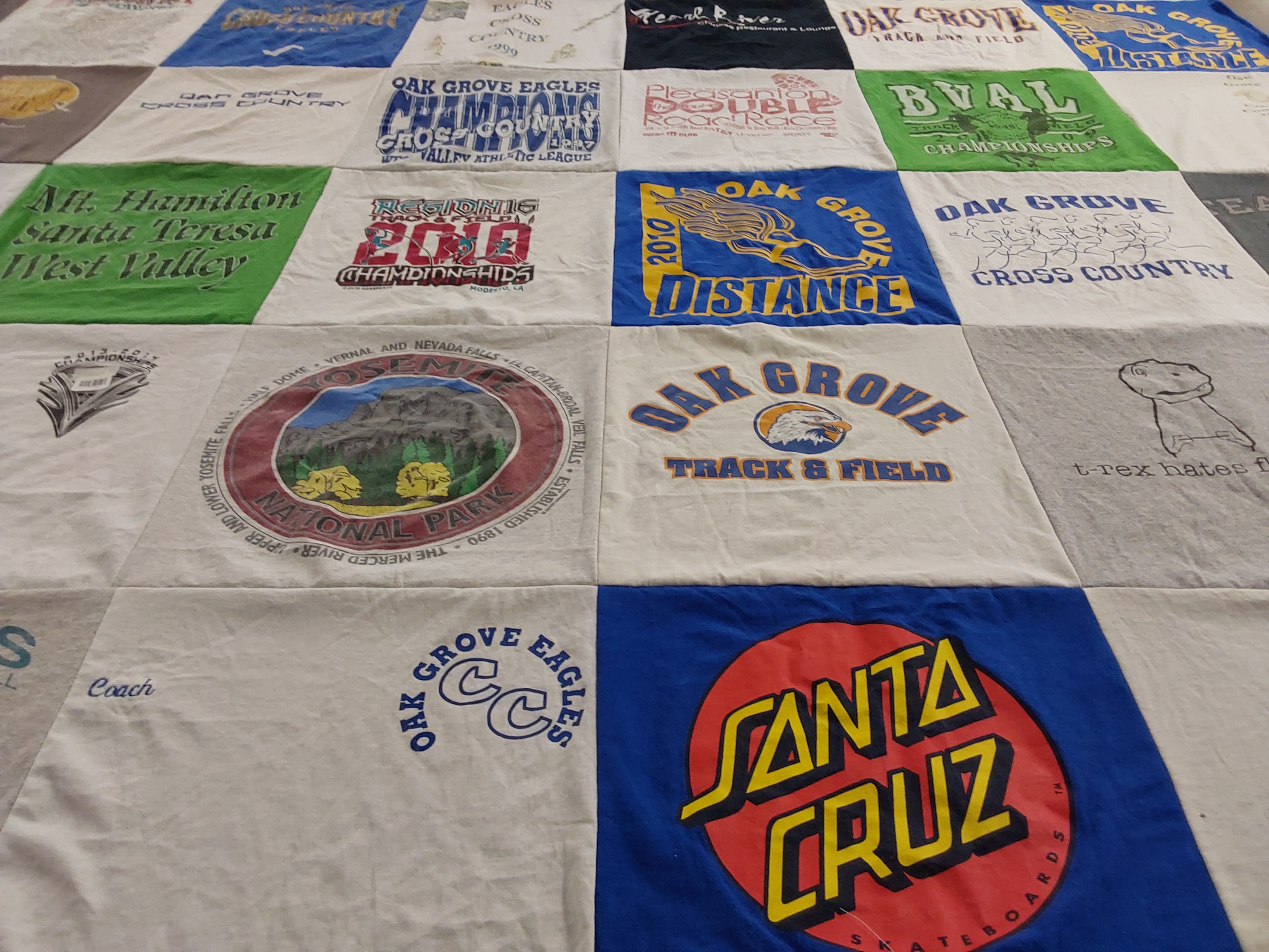 T-shirt quilt featuring oak grove cross country, oak grove track and field by Sherry from CO
