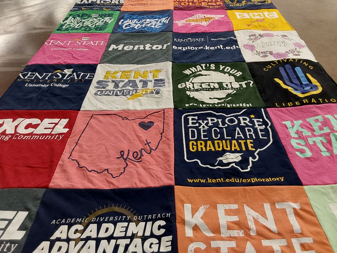 T-shirt quilt from kent state university, kent state university college by Lorna from OH