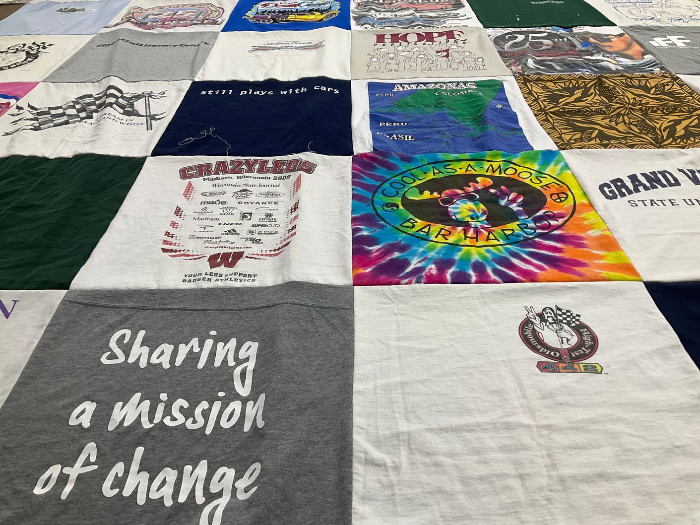 T-shirt quilt featuring badger athletics by Jessica from WI