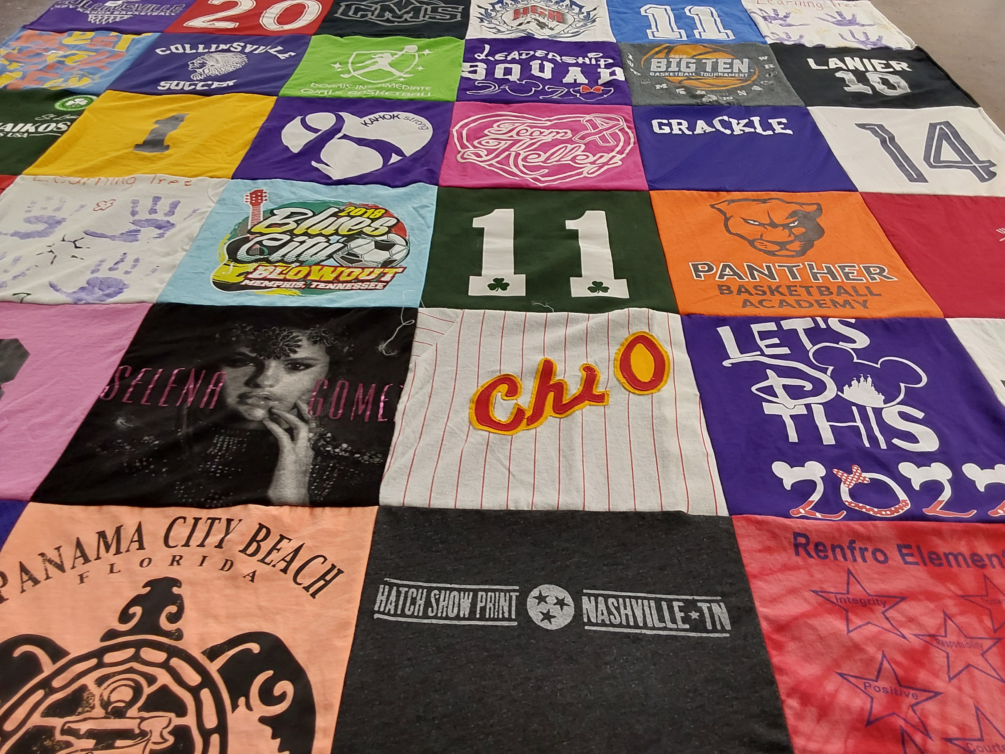 T-shirt quilt featuring basketball academy by Stacy from IL