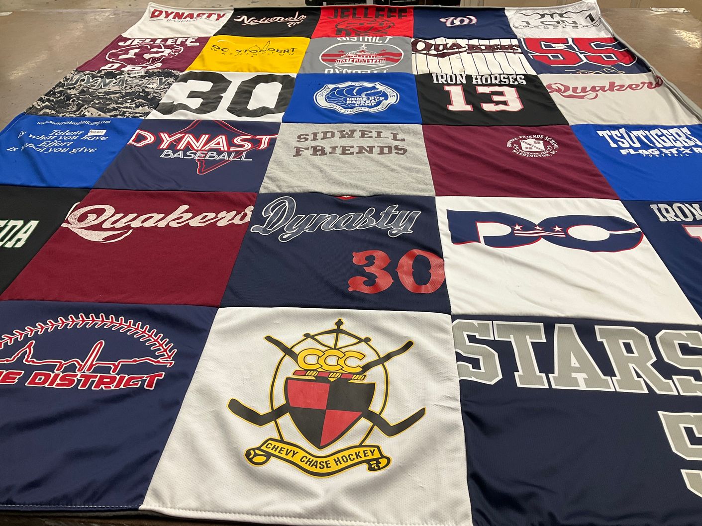 T-shirt quilt from sidwell friends school by Tiernan from DC