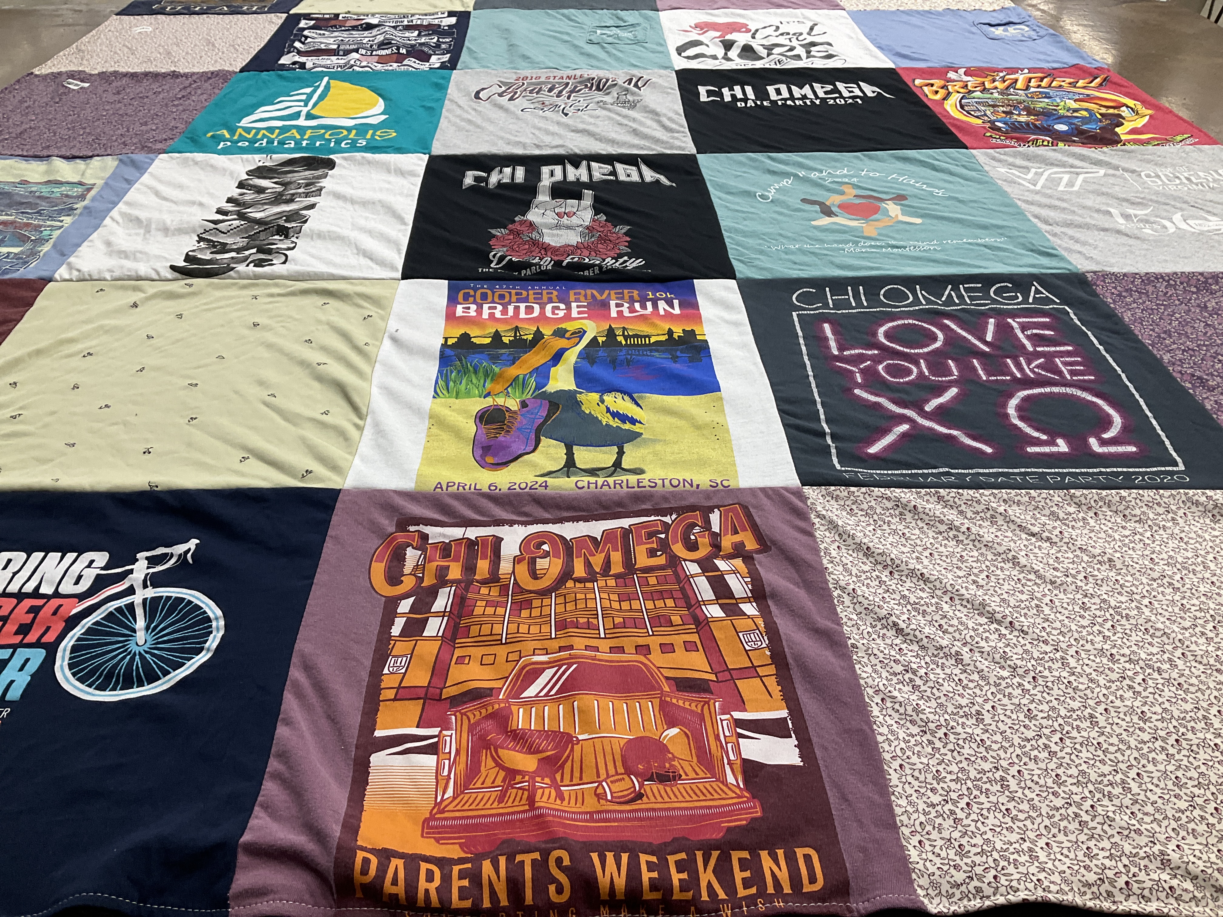 T-shirt quilt with sorority, events themes by karina from MD