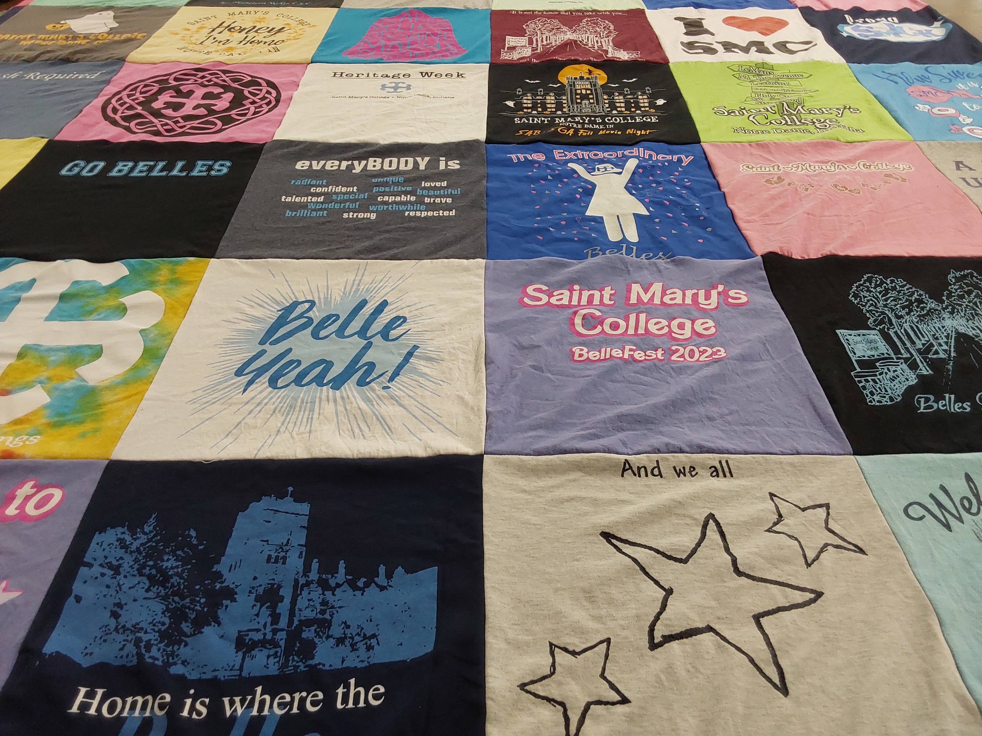 T-shirt quilt from saint mary's college by Tena from IN