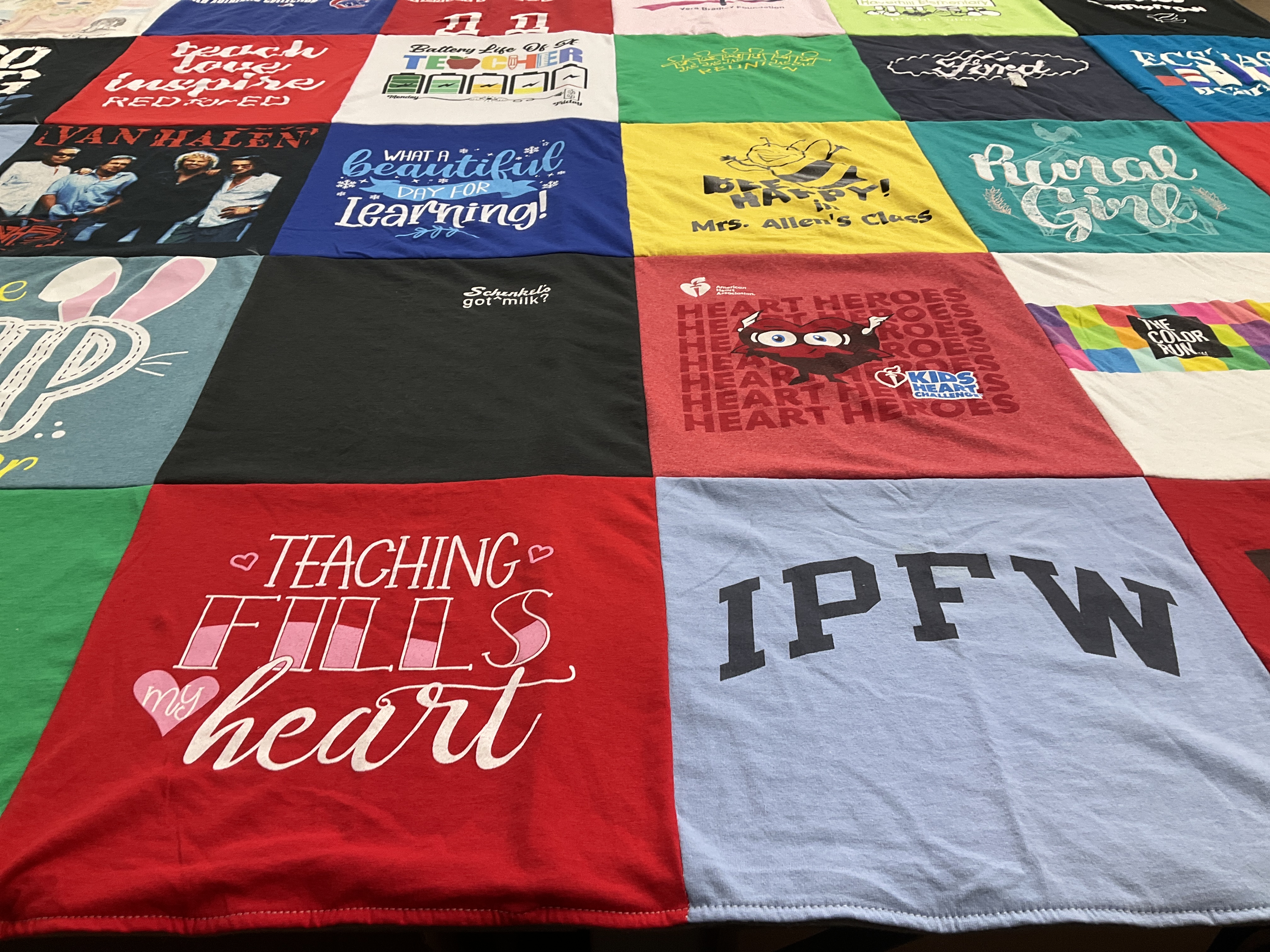 T-shirt quilt from indiana university purdue university fort wayne by Kelli from IN