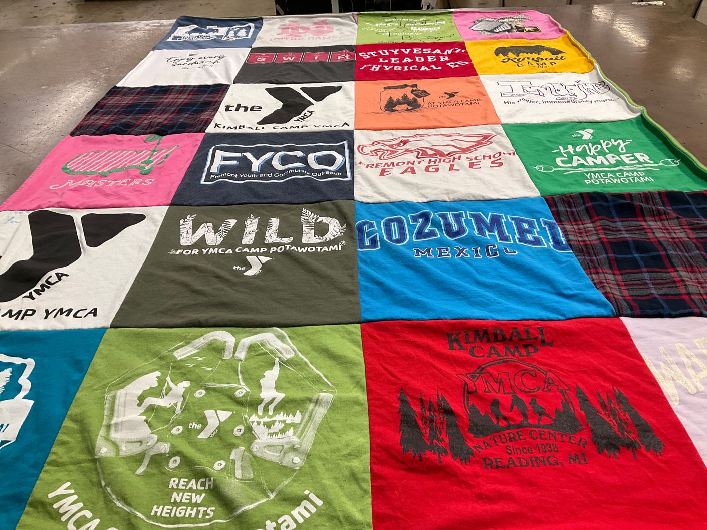 T-shirt quilt from fremont high school by Katherine from IN