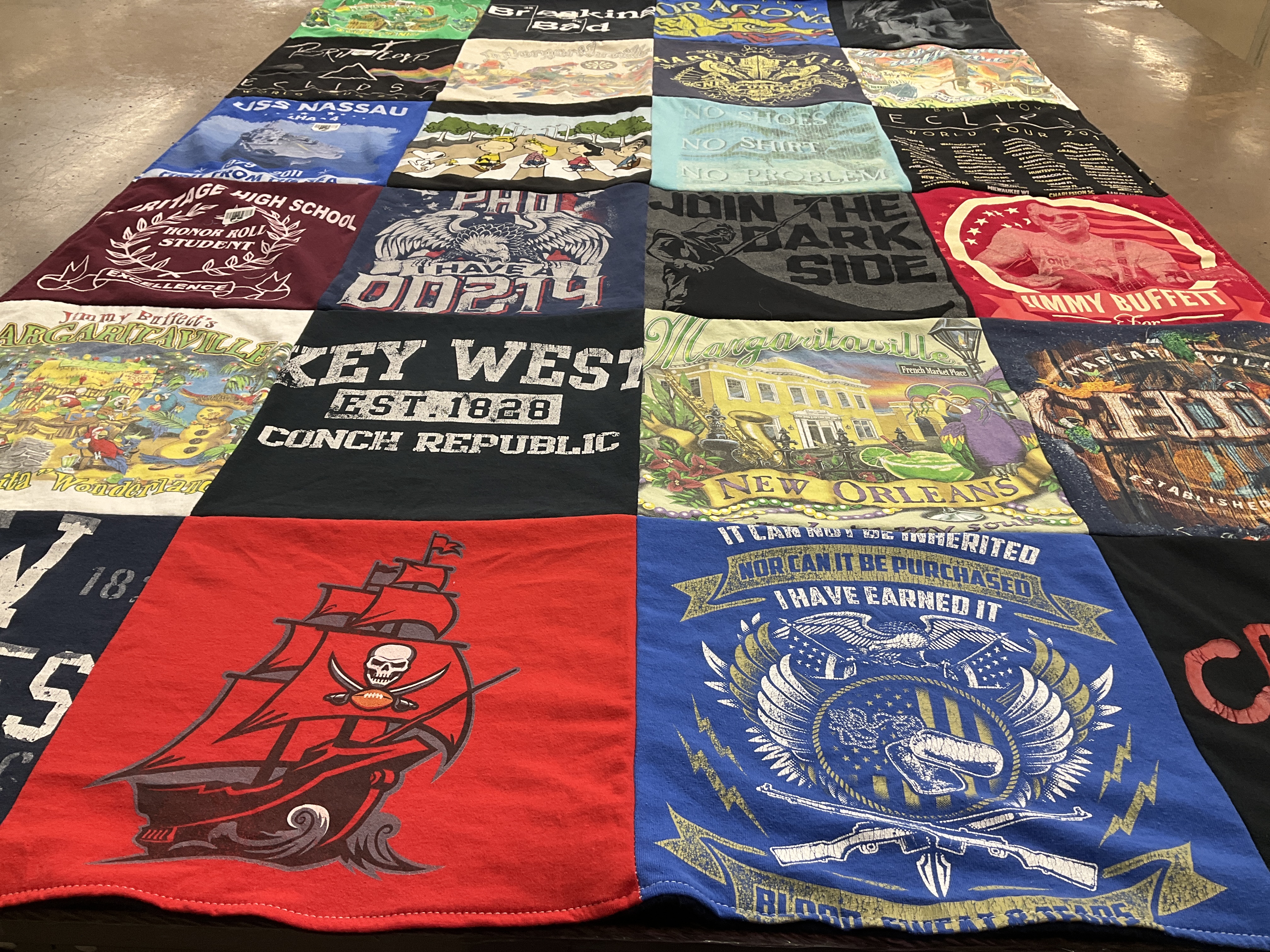 T-shirt quilt featuring tampa bay buccaneers by Marianne from VA