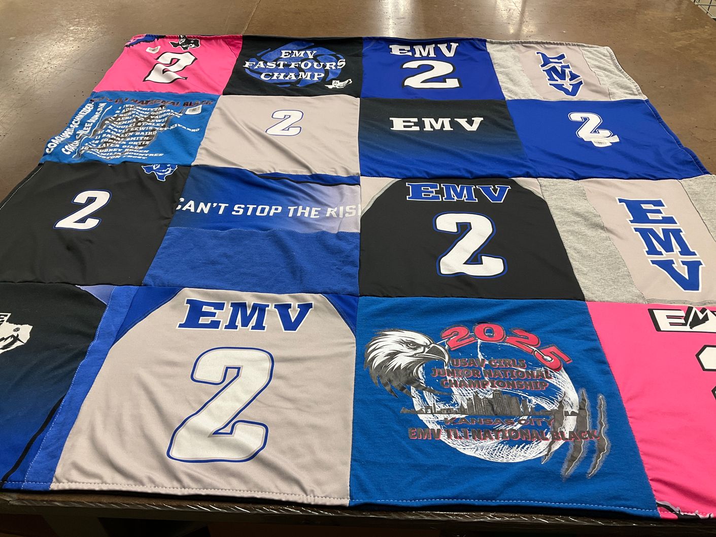 T-shirt quilt with sports, competition themes by Carlos from TX