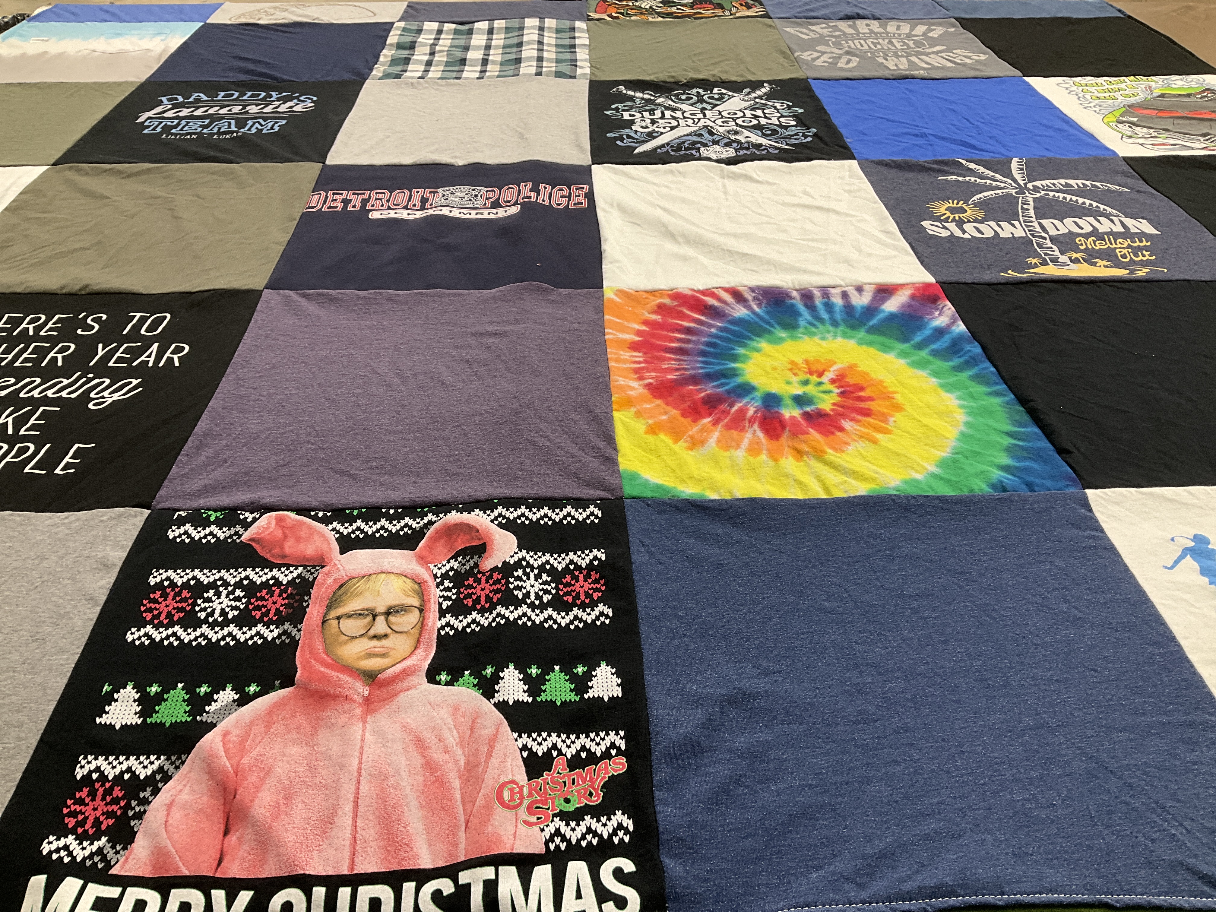 T-shirt quilt with holiday, family themes by TinaMaria from MI