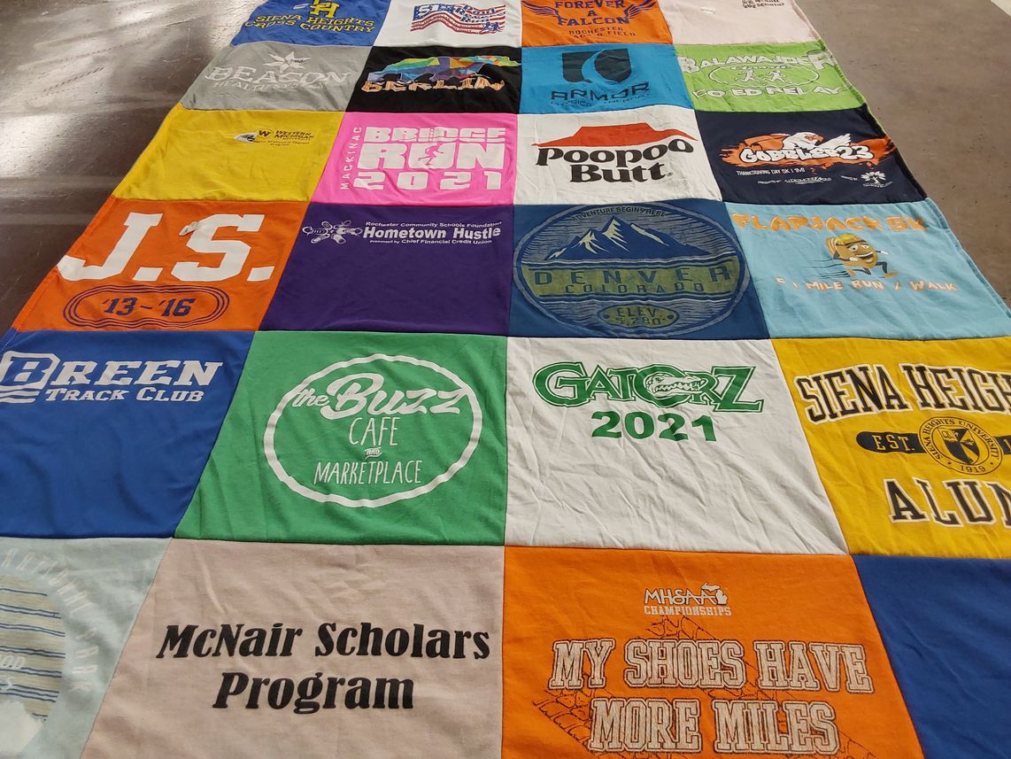 T-shirt quilt from siena heights university by Casie from MI