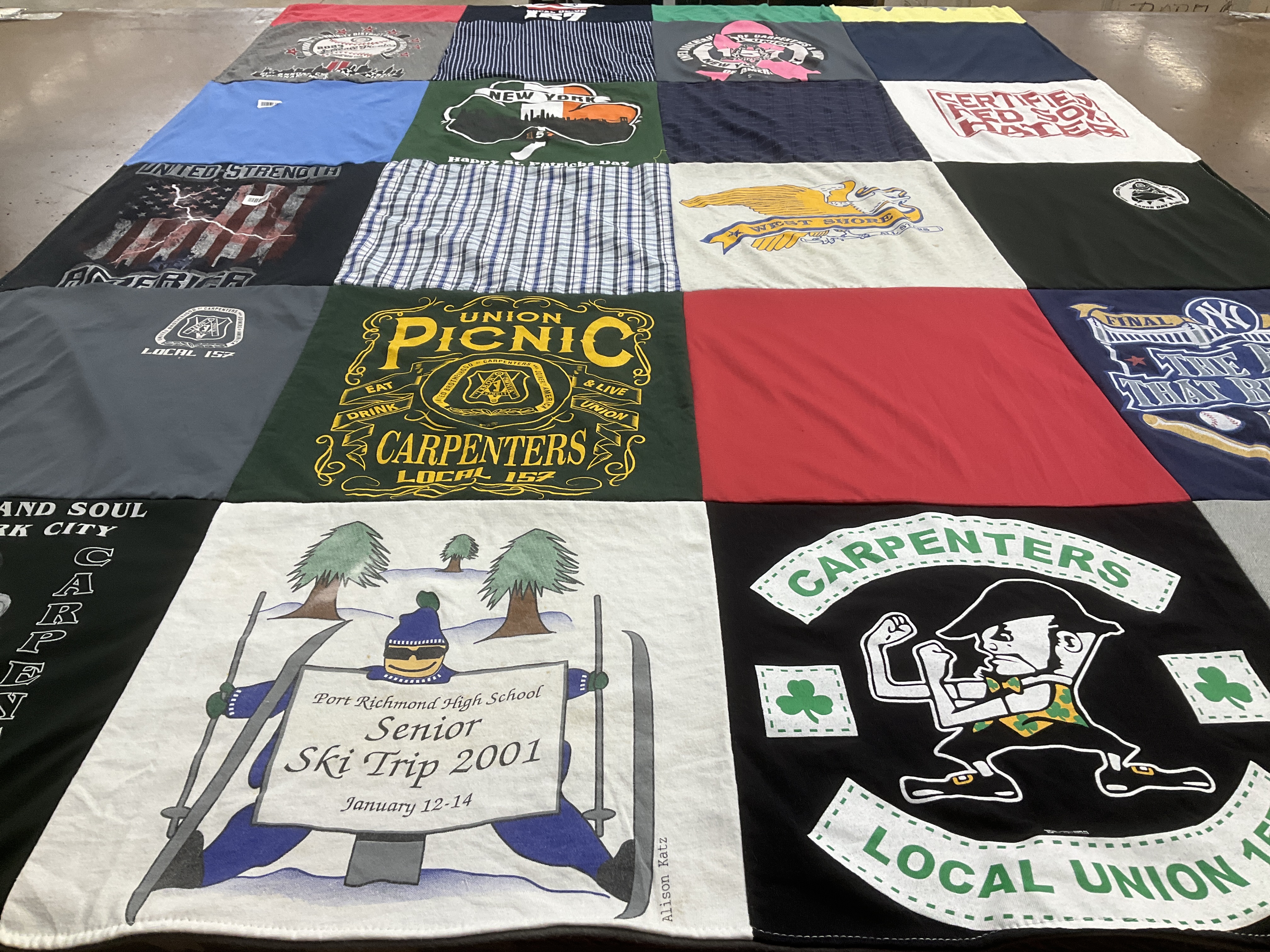 T-shirt quilt from port richmond high school by Katelyn from NJ