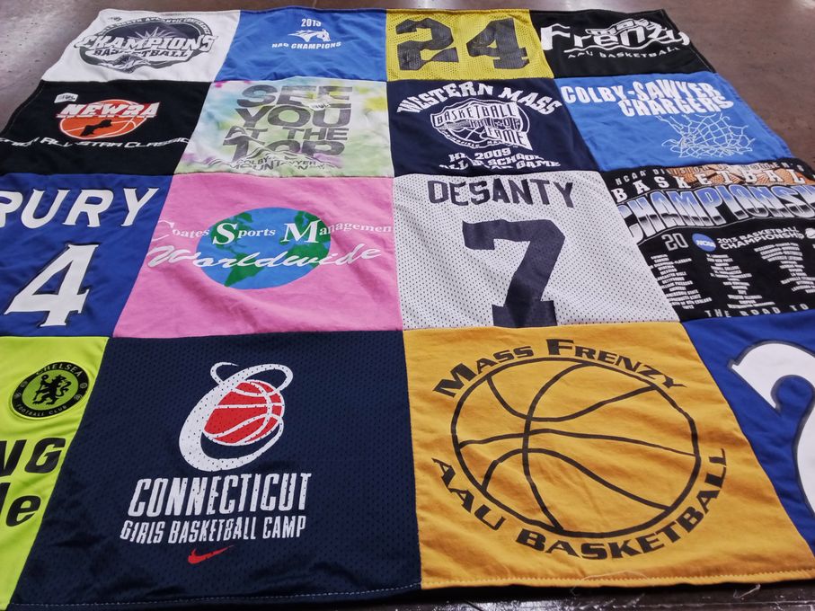T-shirt quilt featuring mass frenzy aau basketball by Taylor from MA
