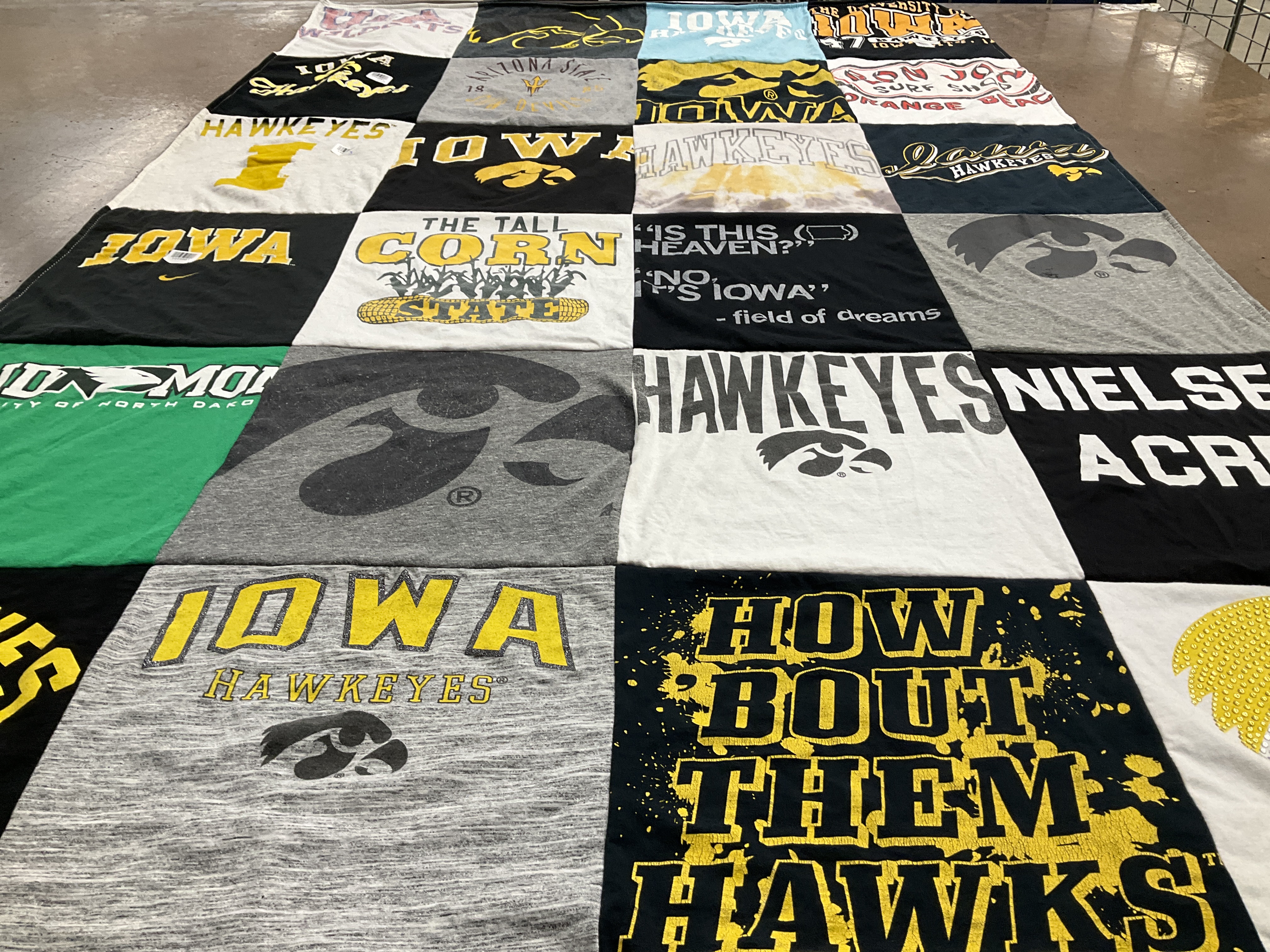 T-shirt quilt featuring iowa hawkeyes by Amy from AZ