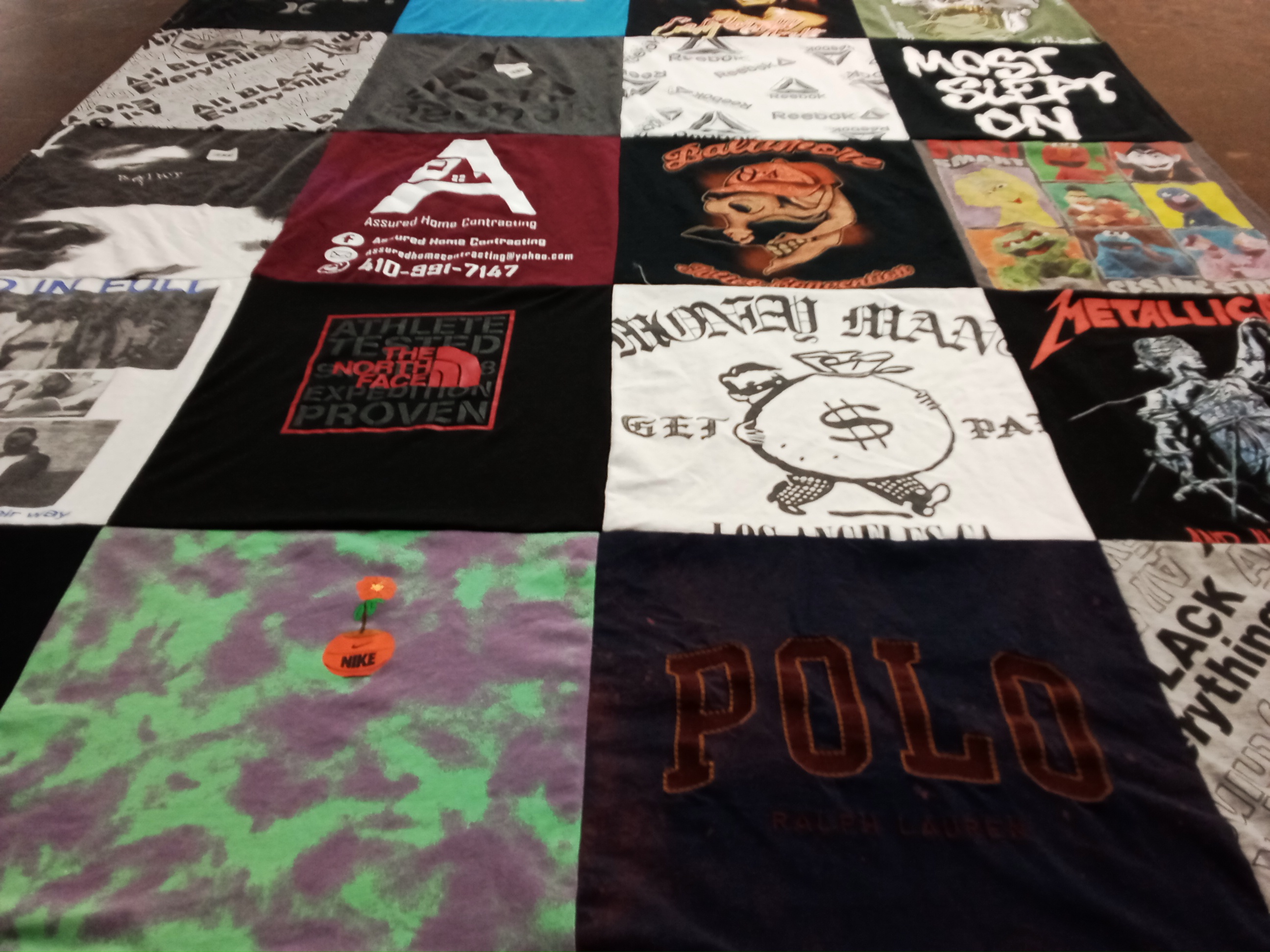 T-shirt quilt with music, sports themes by Kimberly from MD