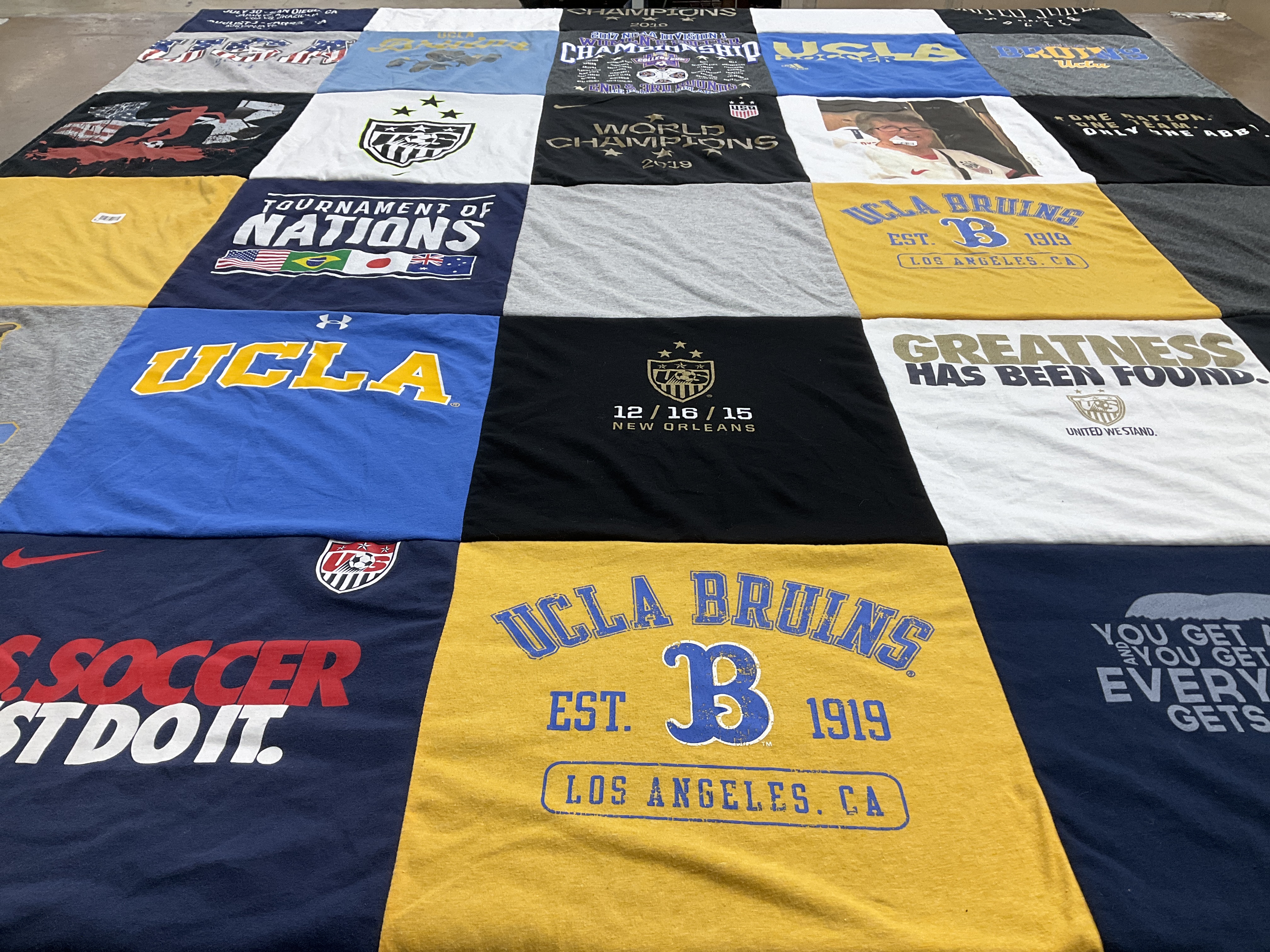 T-shirt quilt featuring ucla bruins by Katie from CA