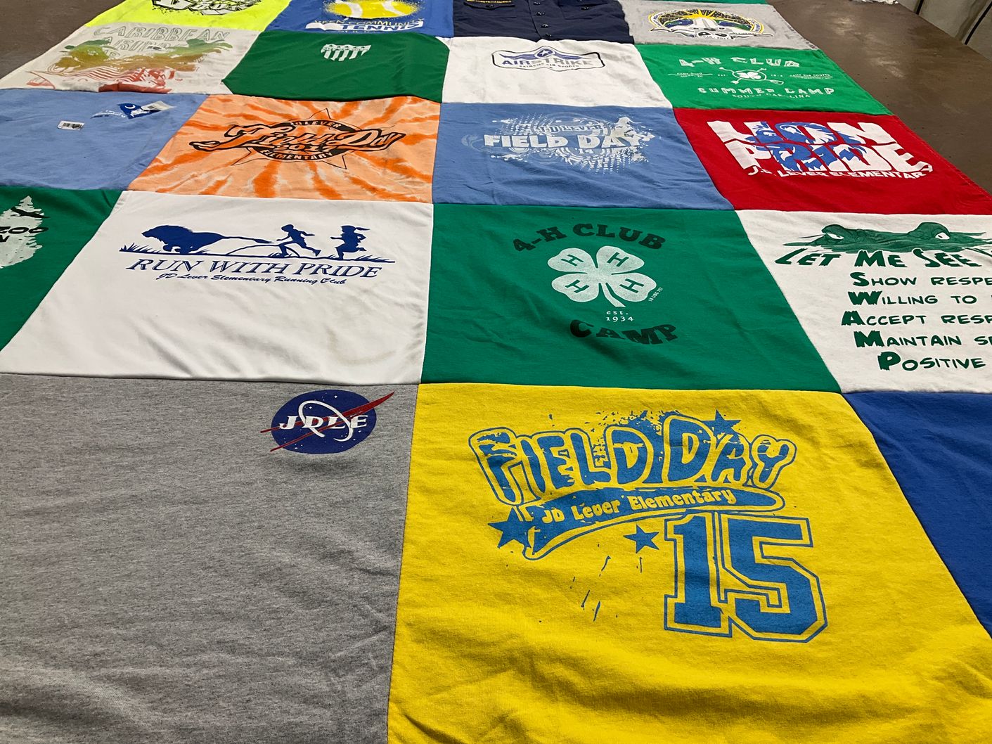 T-shirt quilt from jo lever elementary by Marcia from SC