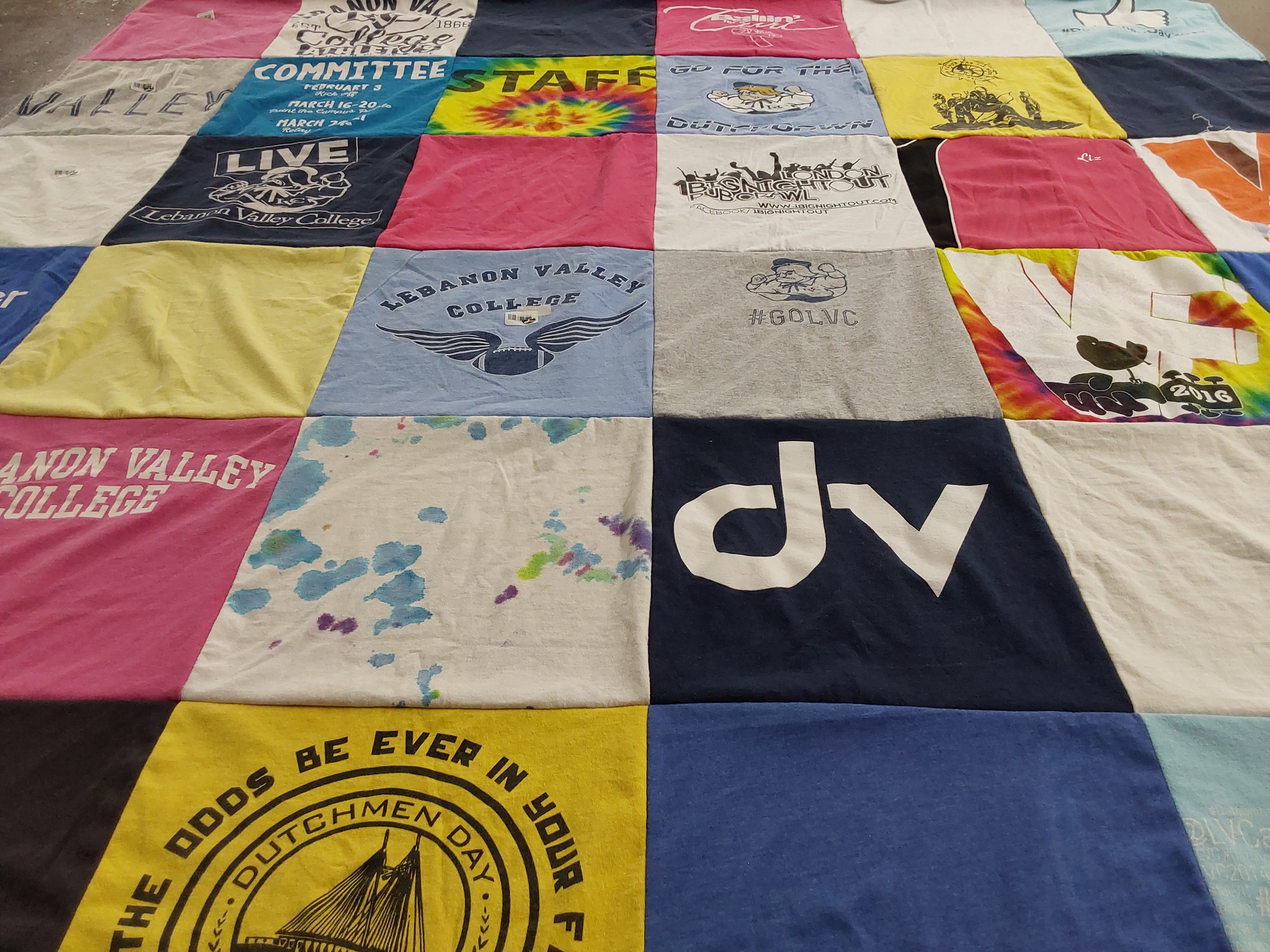 T-shirt quilt from lebanon valley college by Jennifer from PA