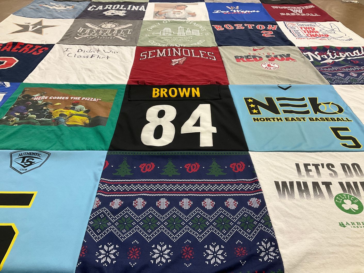 T-shirt quilt featuring boston red sox, washington nationals by Bridget from MA