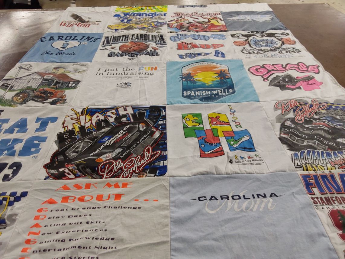 T-shirt quilt featuring unc tar heels by Vinnie from NC