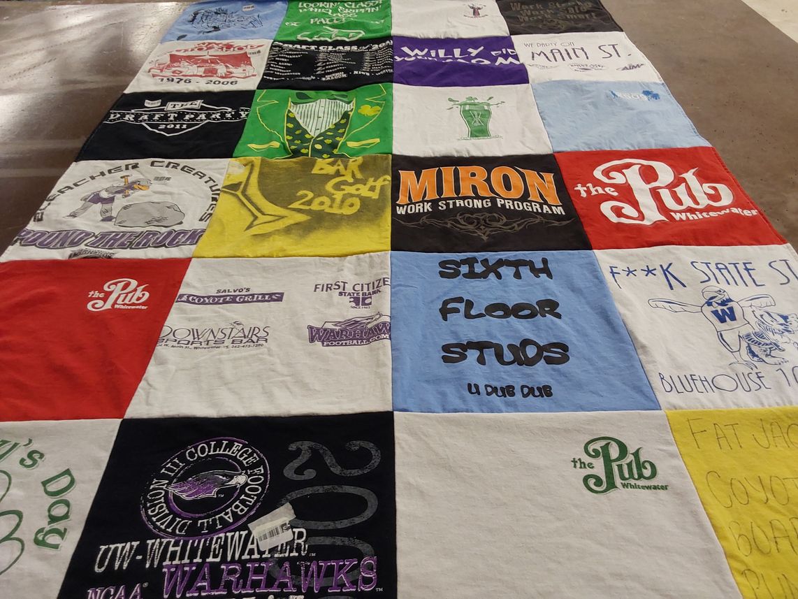 T-shirt quilt featuring warhawks football by Emily from WI