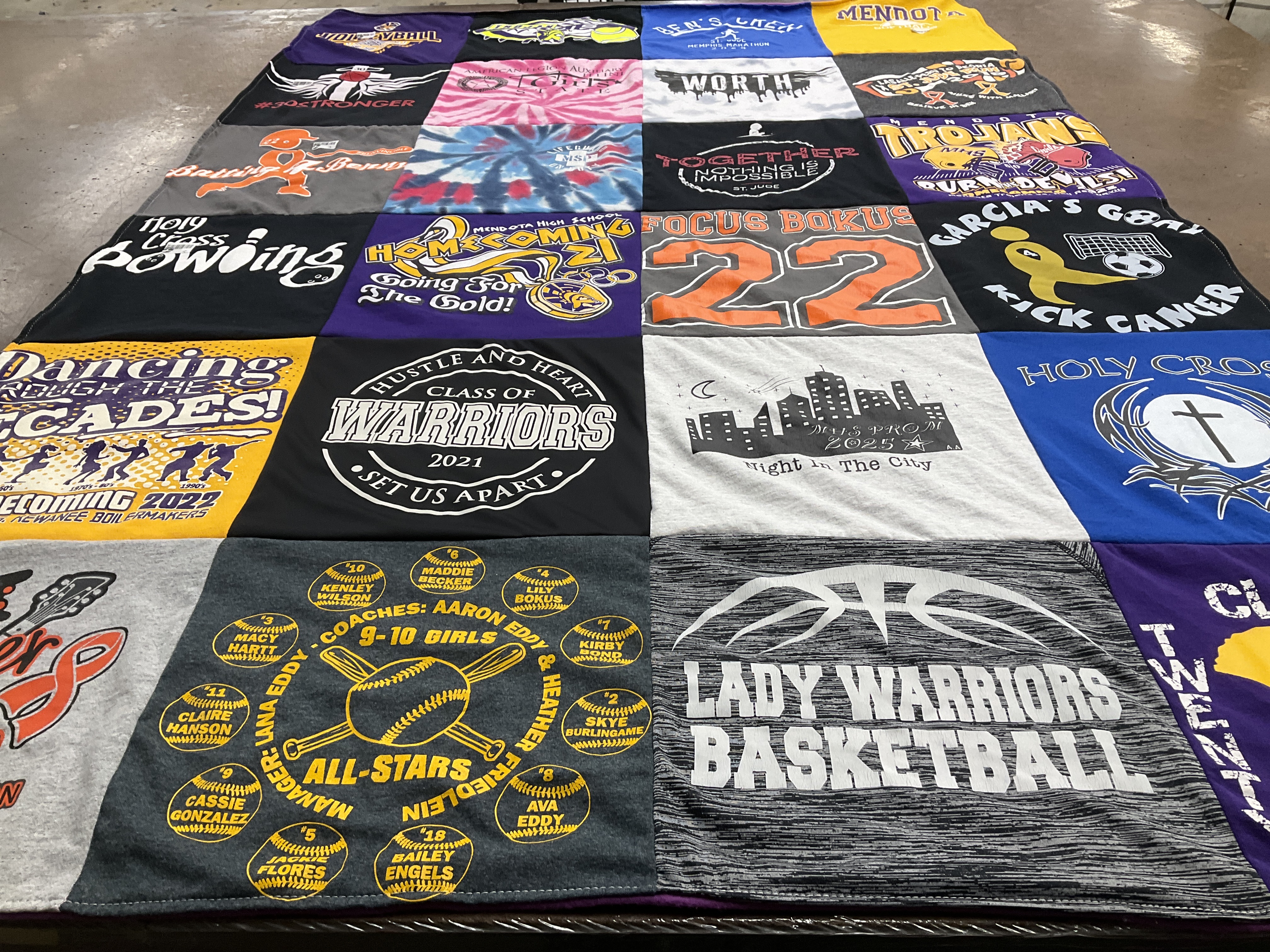 T-shirt quilt featuring lady warriors basketball, class of warriors by Kaela from IL