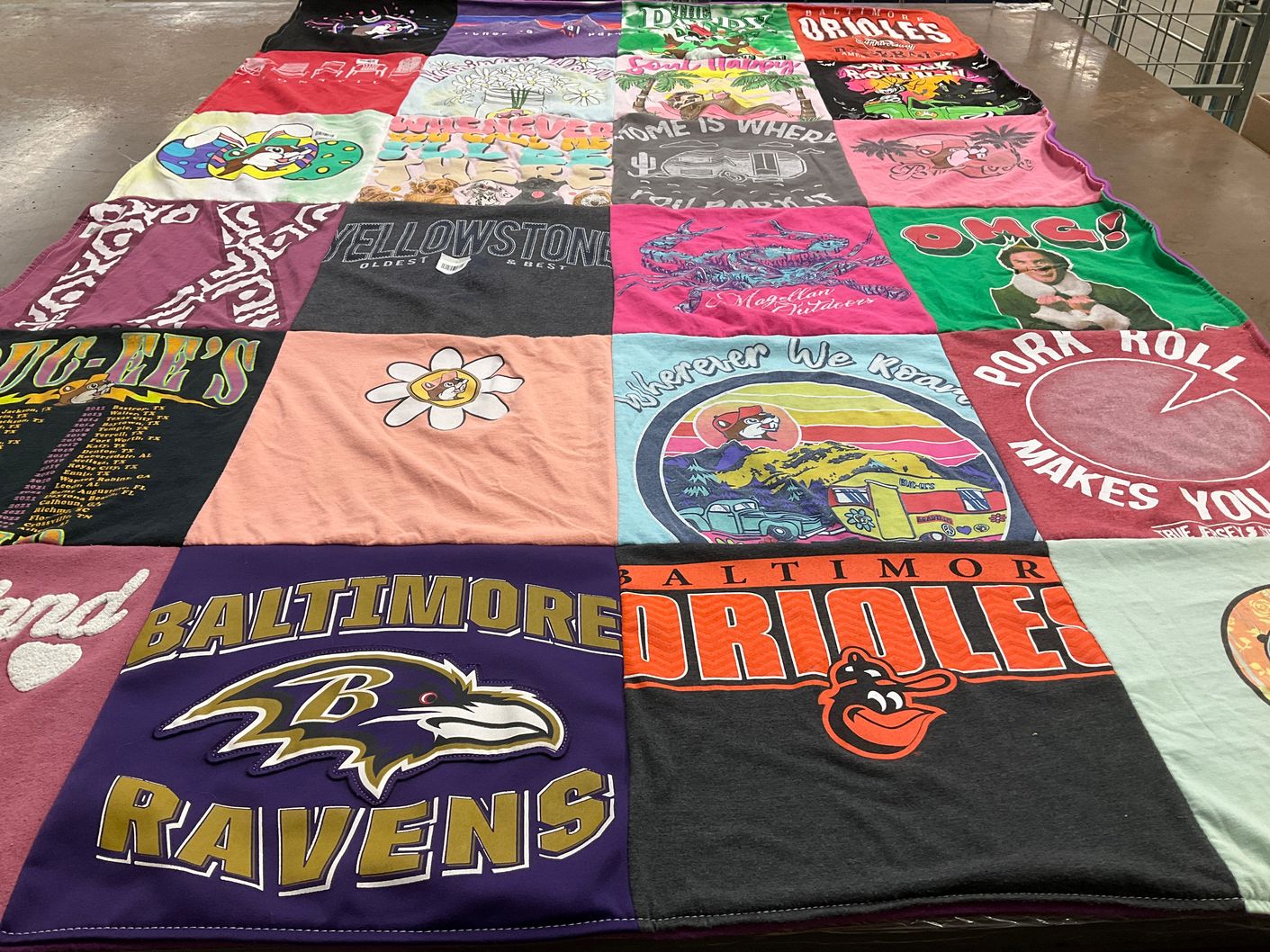 T-shirt quilt featuring baltimore ravens, baltimore orioles by Michael from TX