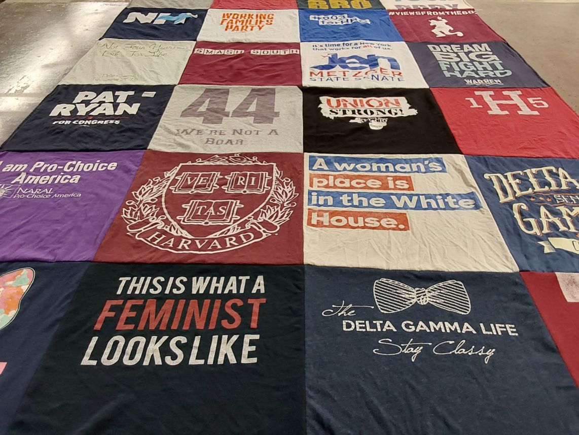 T-shirt quilt from harvard university by Leah from NY