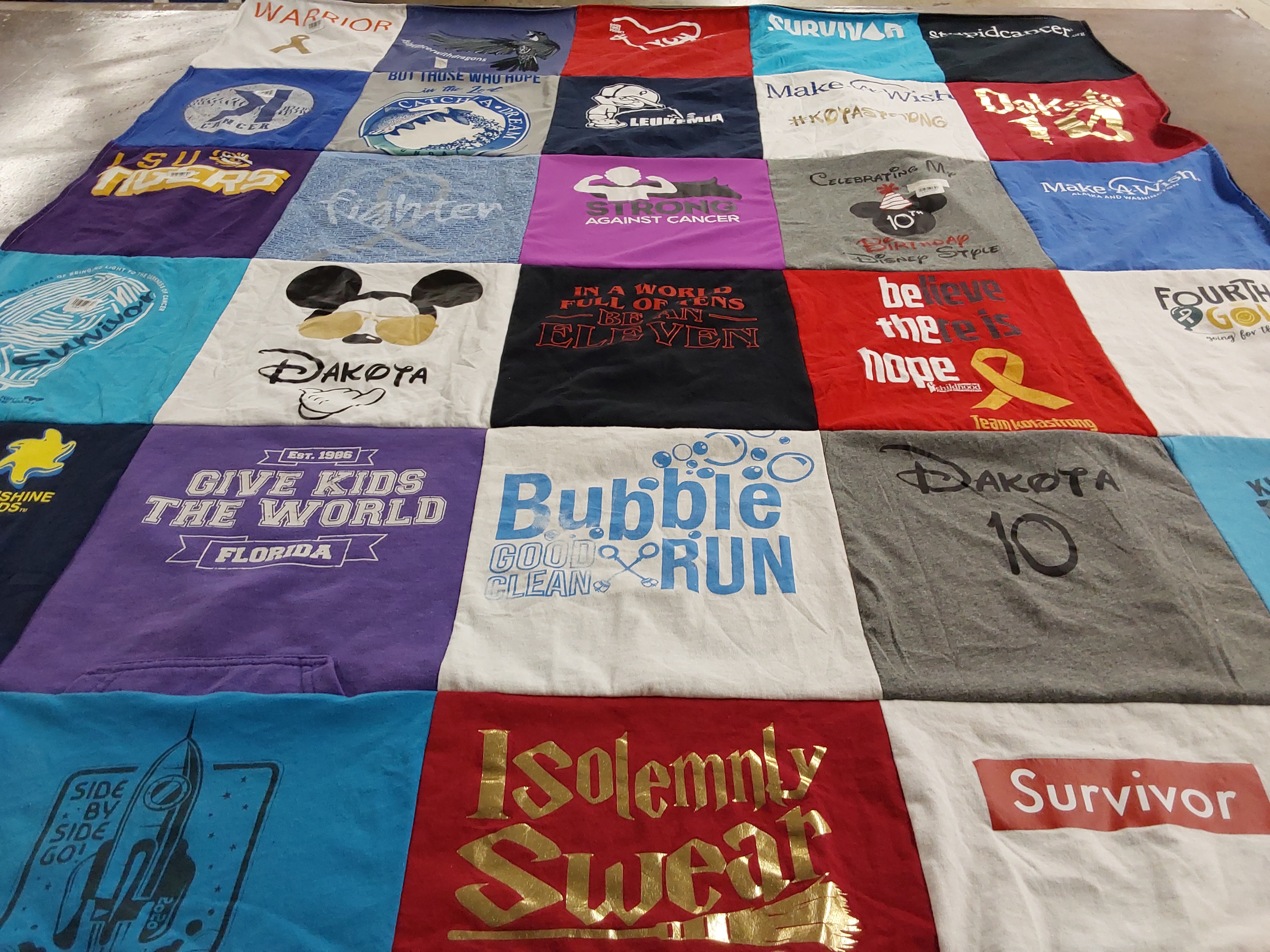 T-shirt quilt from lsu tigers university by Doris from WA