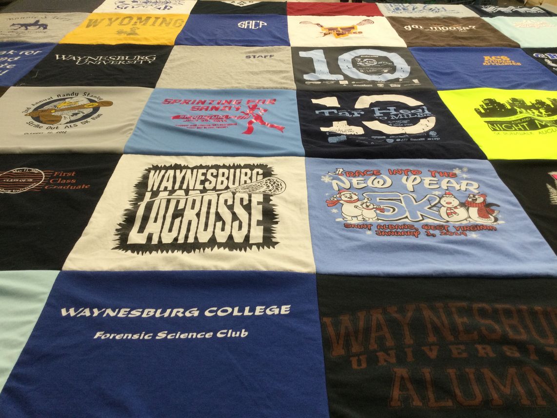 T-shirt quilt featuring waynesburg lacrosse by Amanda from NC