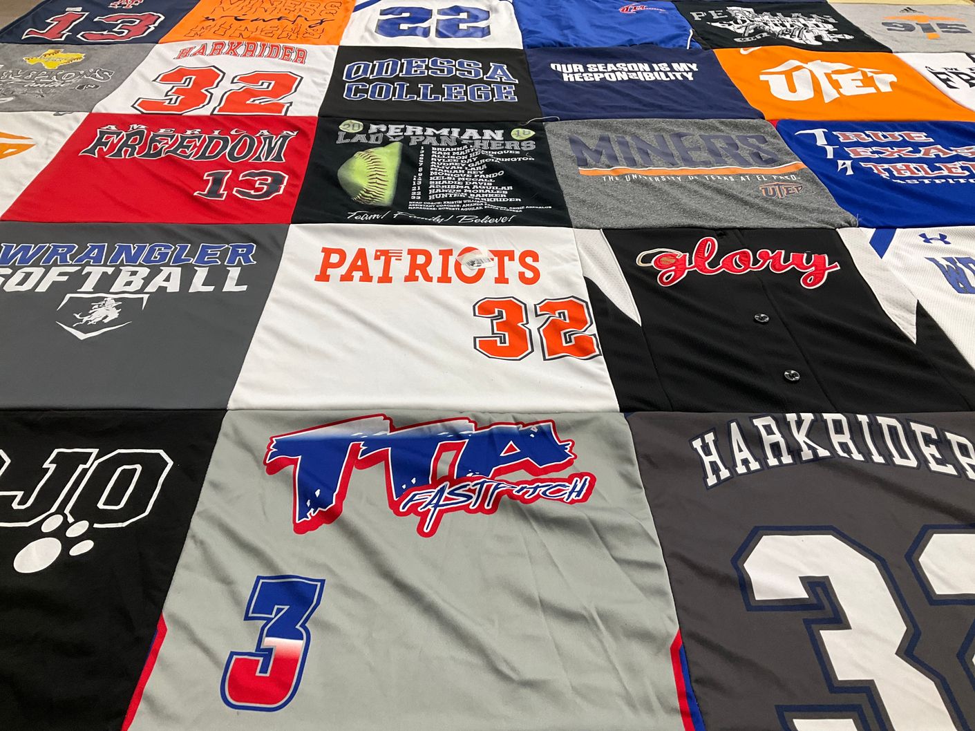T-shirt quilt featuring harkrider, patriots by Debbie from TX
