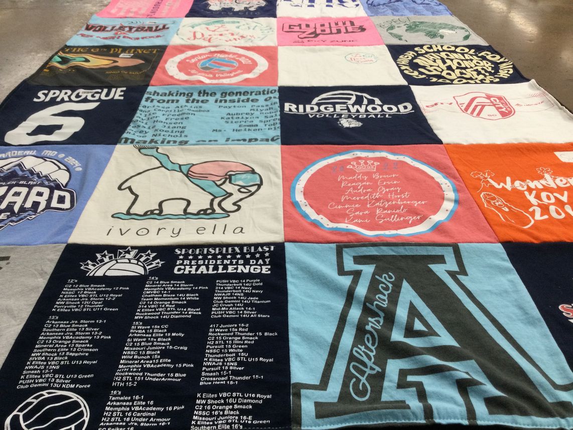T-shirt quilt featuring ridgewood volleyball by Cheryl from MO