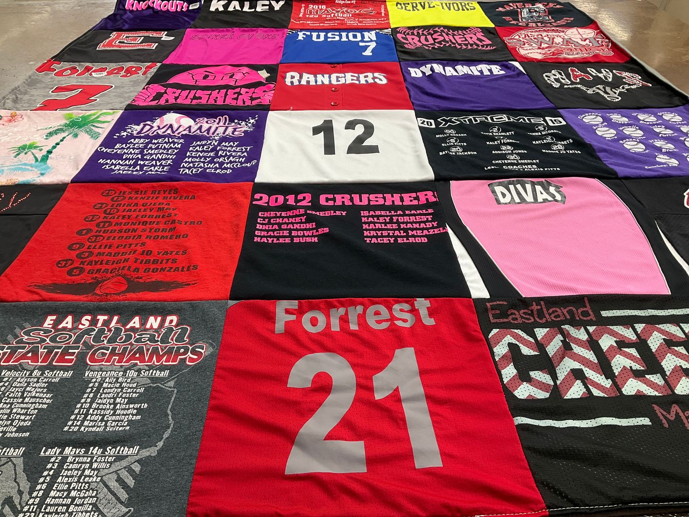 T-shirt quilt from eastland high school by Cindy from TX