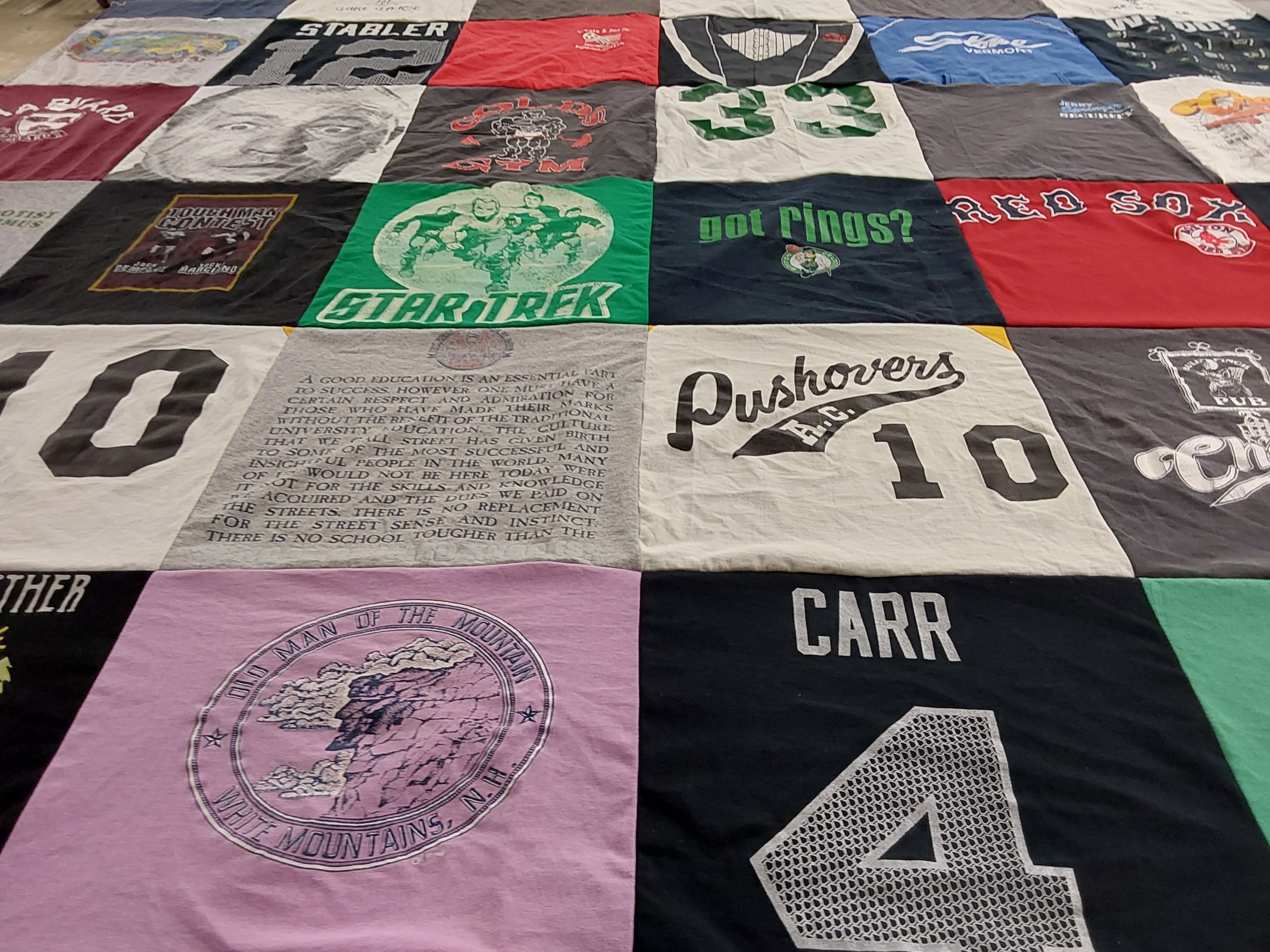 T-shirt quilt featuring boston red sox by Jan from CA