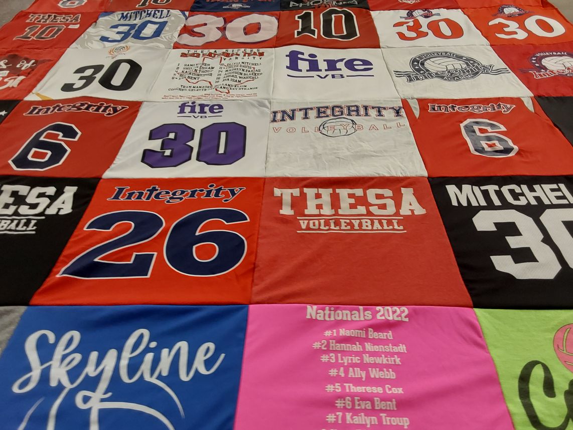 T-shirt quilt from integrity volleyball by Monica from KS