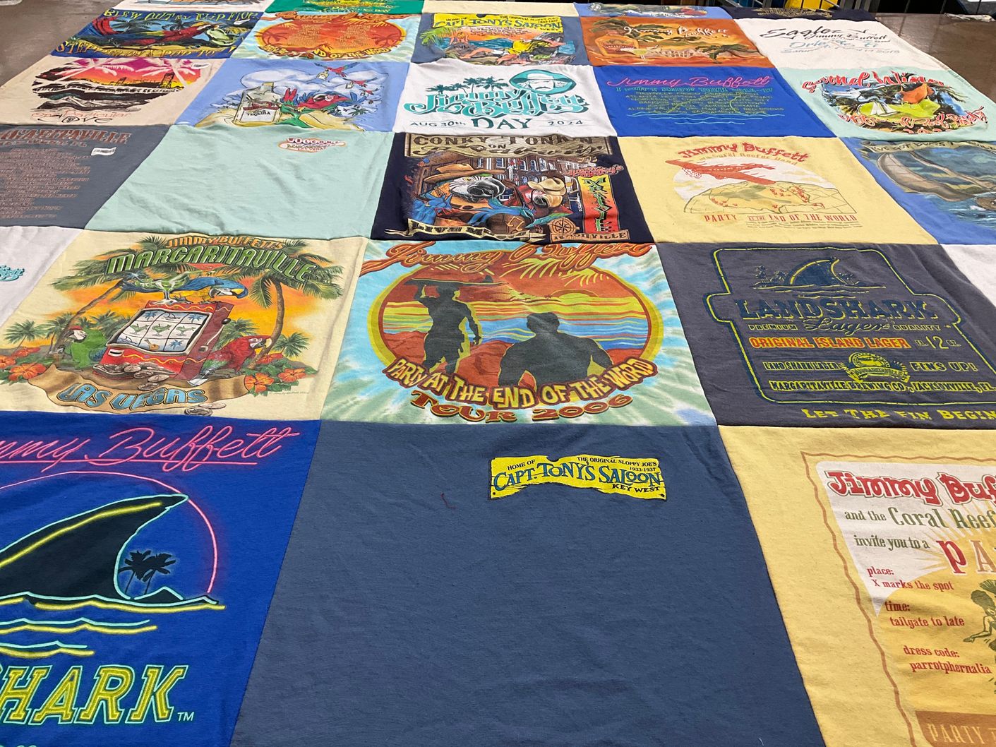 T-shirt quilt with music, beach themes by Christian from CA