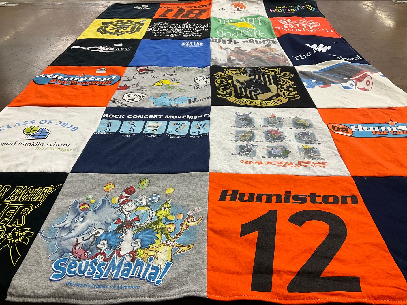 T-shirt quilt from franklin school by Gretchen from NY