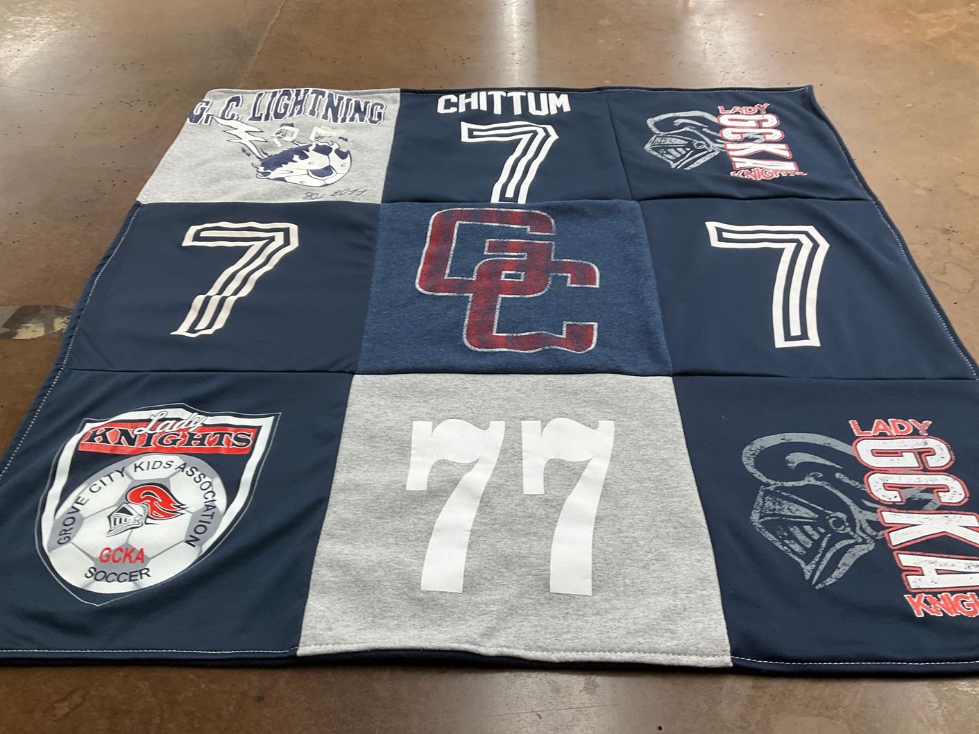 T-shirt quilt from g.c. lightning, lady knights by Kristen from OH