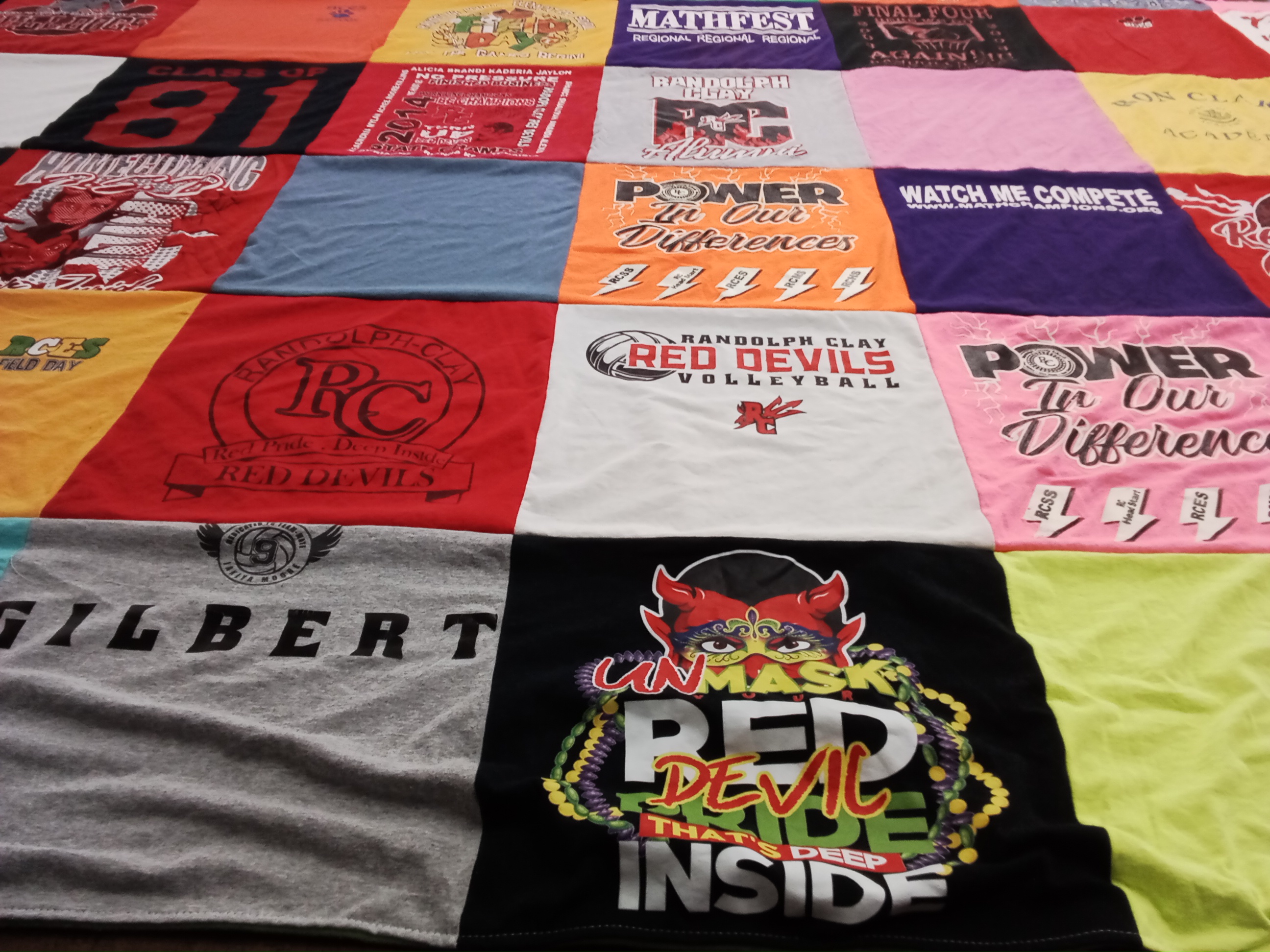T-shirt quilt featuring randolph clay red devils volleyball by Sheila from GA
