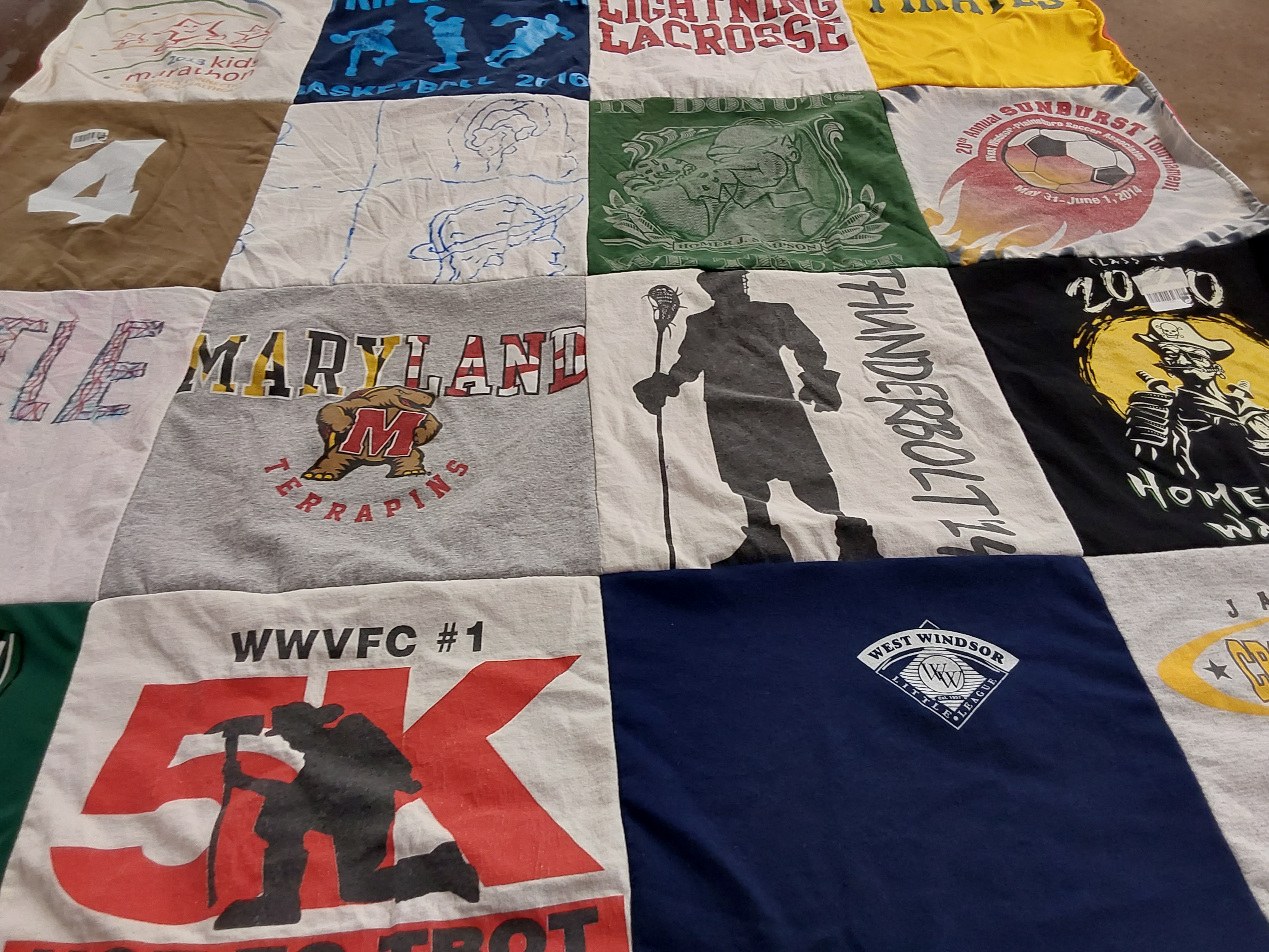 T-shirt quilt from university of maryland college park by Denise from NJ