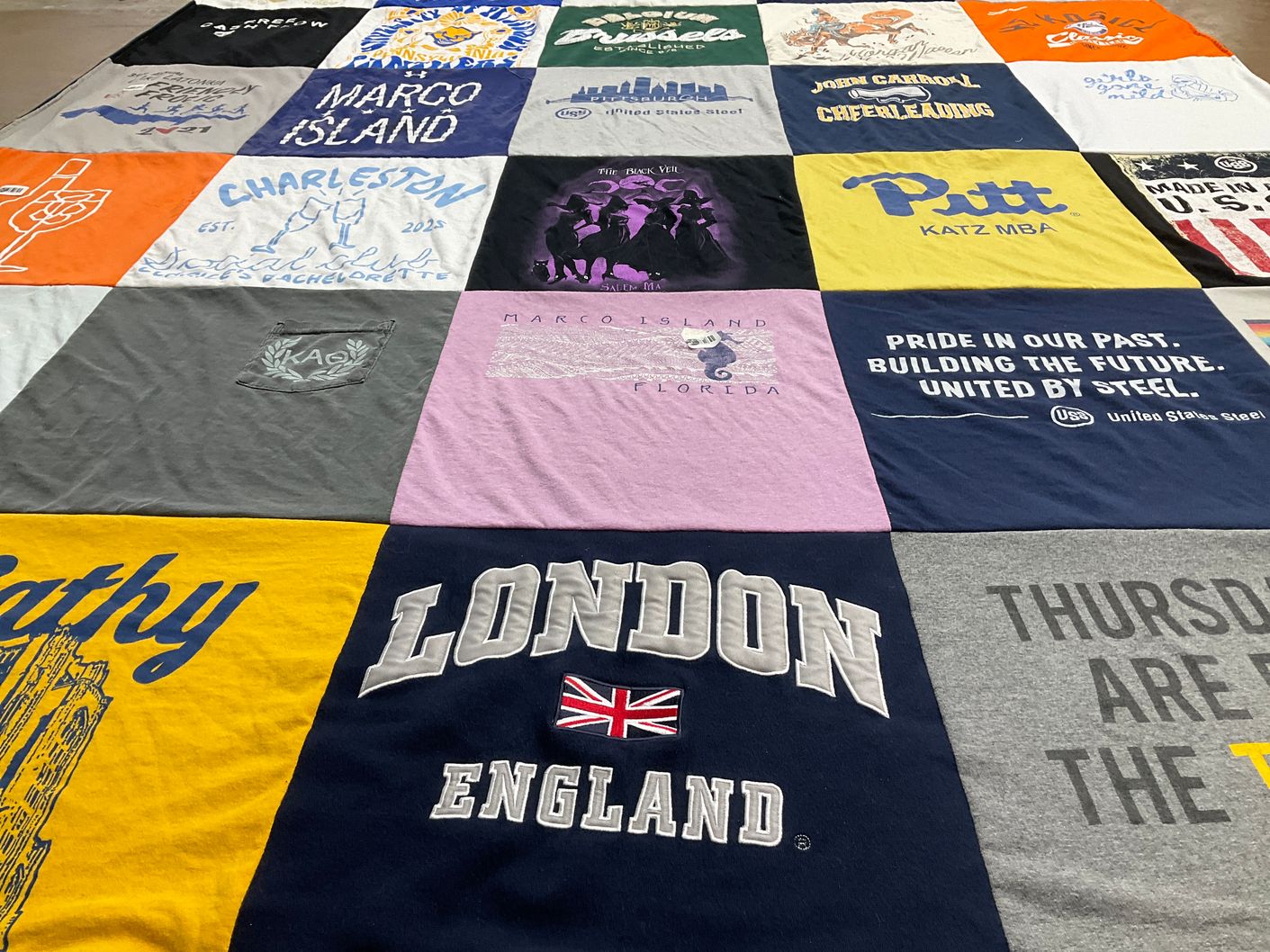T-shirt quilt from university of pittsburgh by Alana from PA