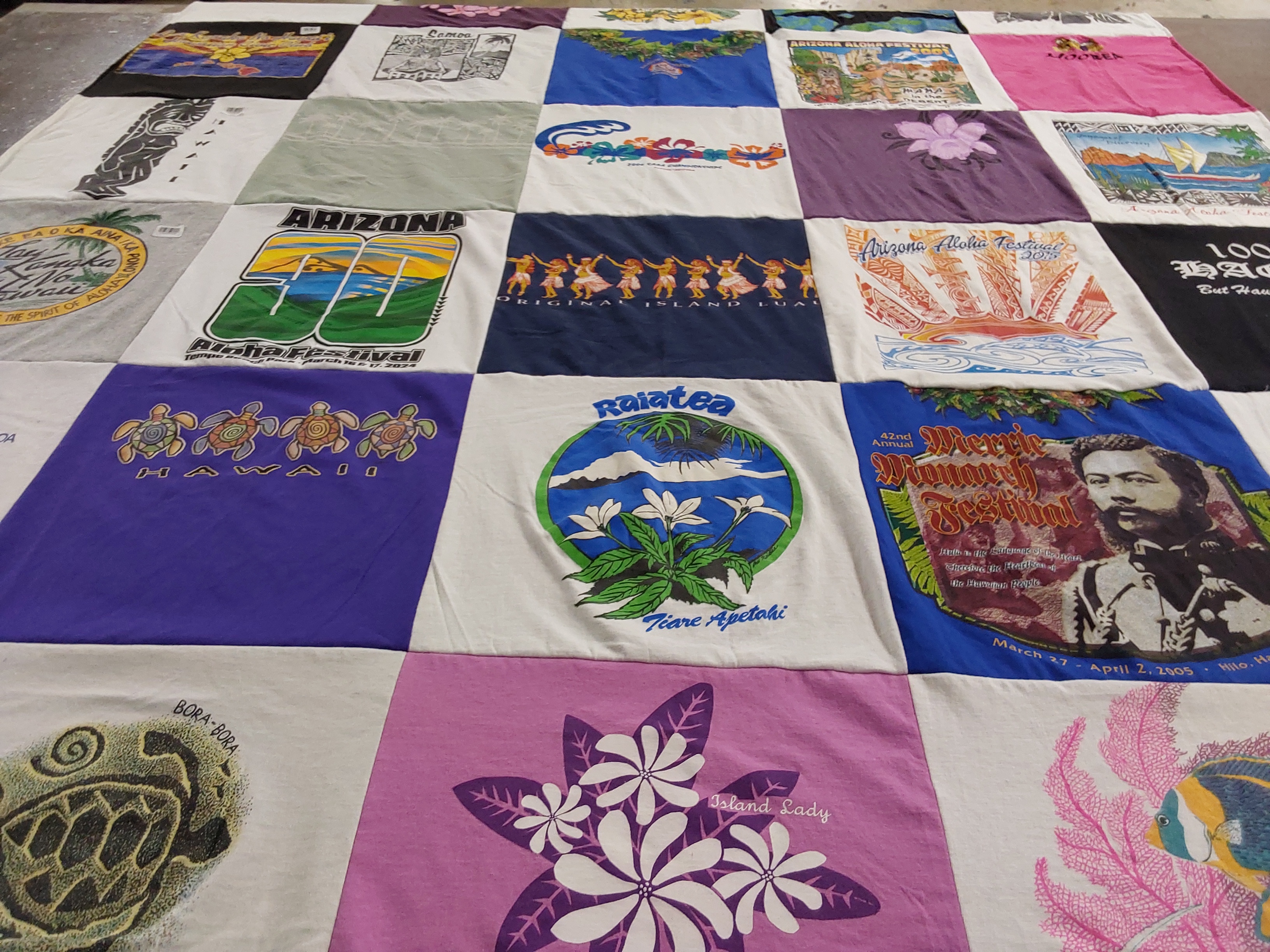 T-shirt quilt with festivals, dance themes by Myrna from AZ