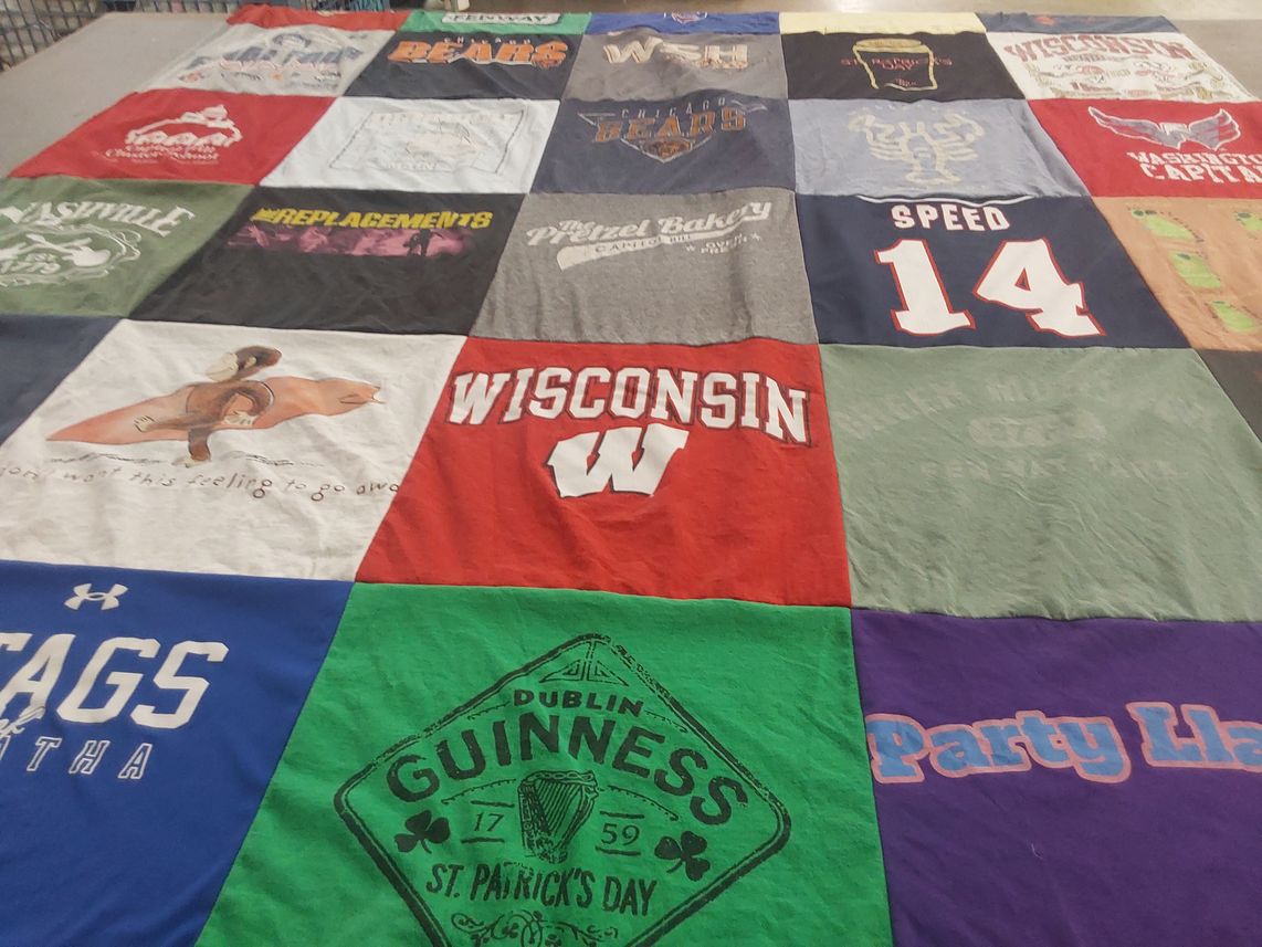 T-shirt quilt from university of wisconsin by Lona from DC