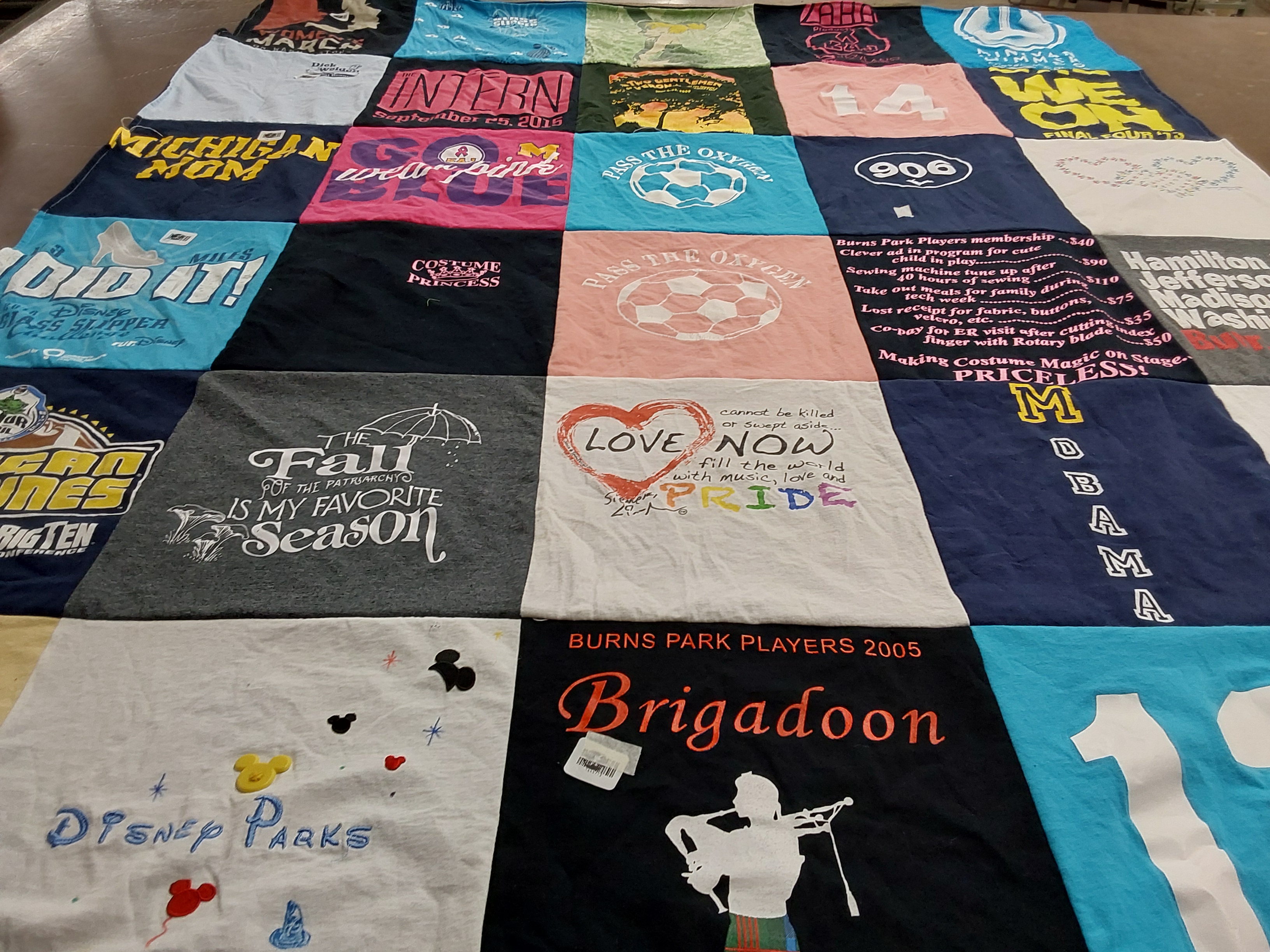 T-shirt quilt from university of michigan by Susan from MI