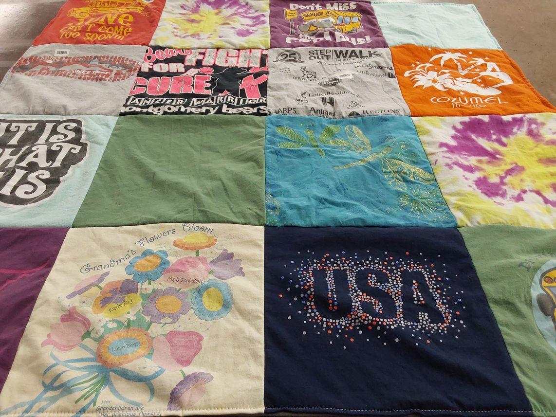 T-shirt quilt featuring montgomery bears by Anita from TX