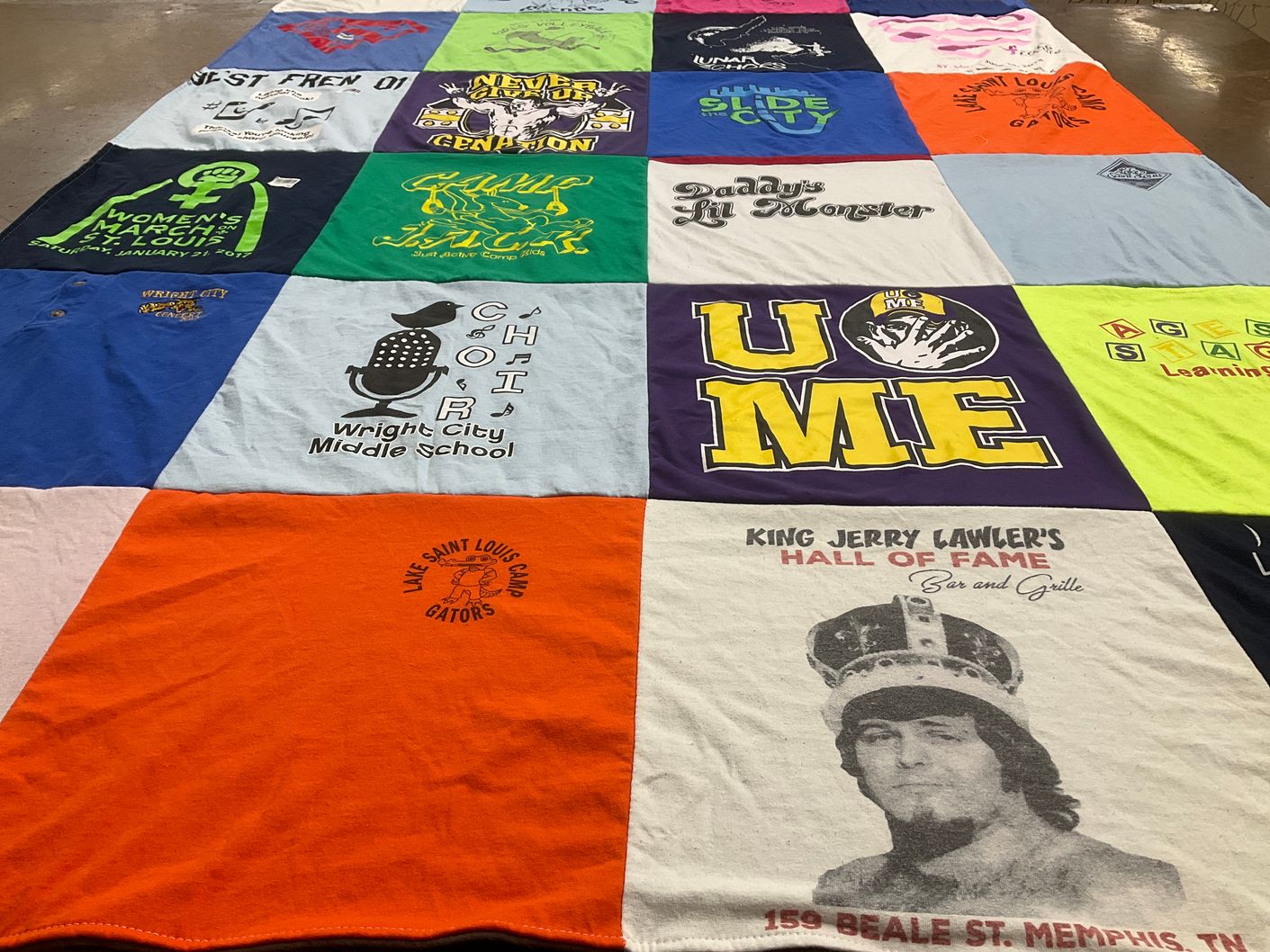 T-shirt quilt featuring lake saint louis camp gators by Jessi from MO