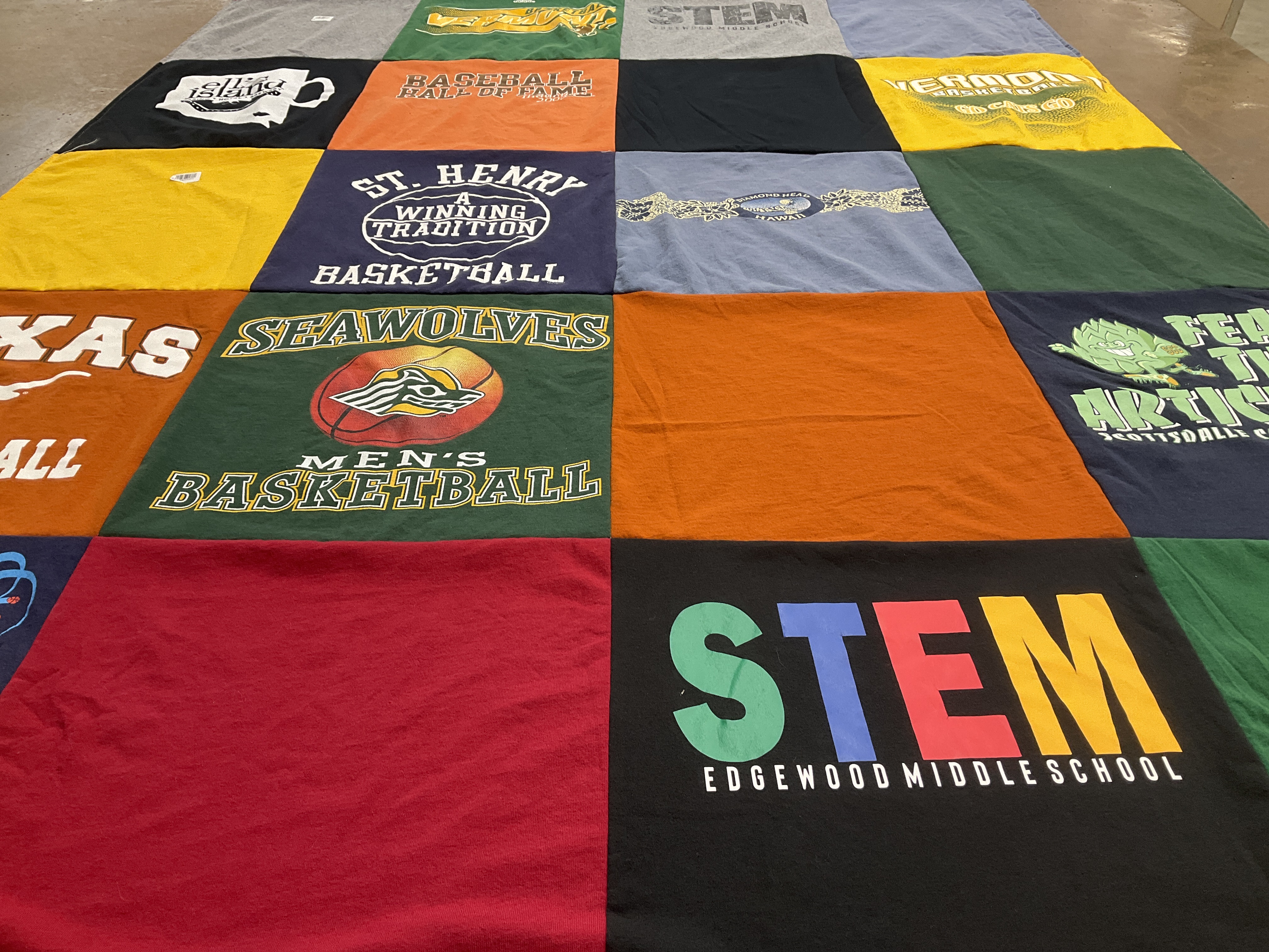 T-shirt quilt featuring seawolves men's basketball, texas basketball by Kimberly from OH