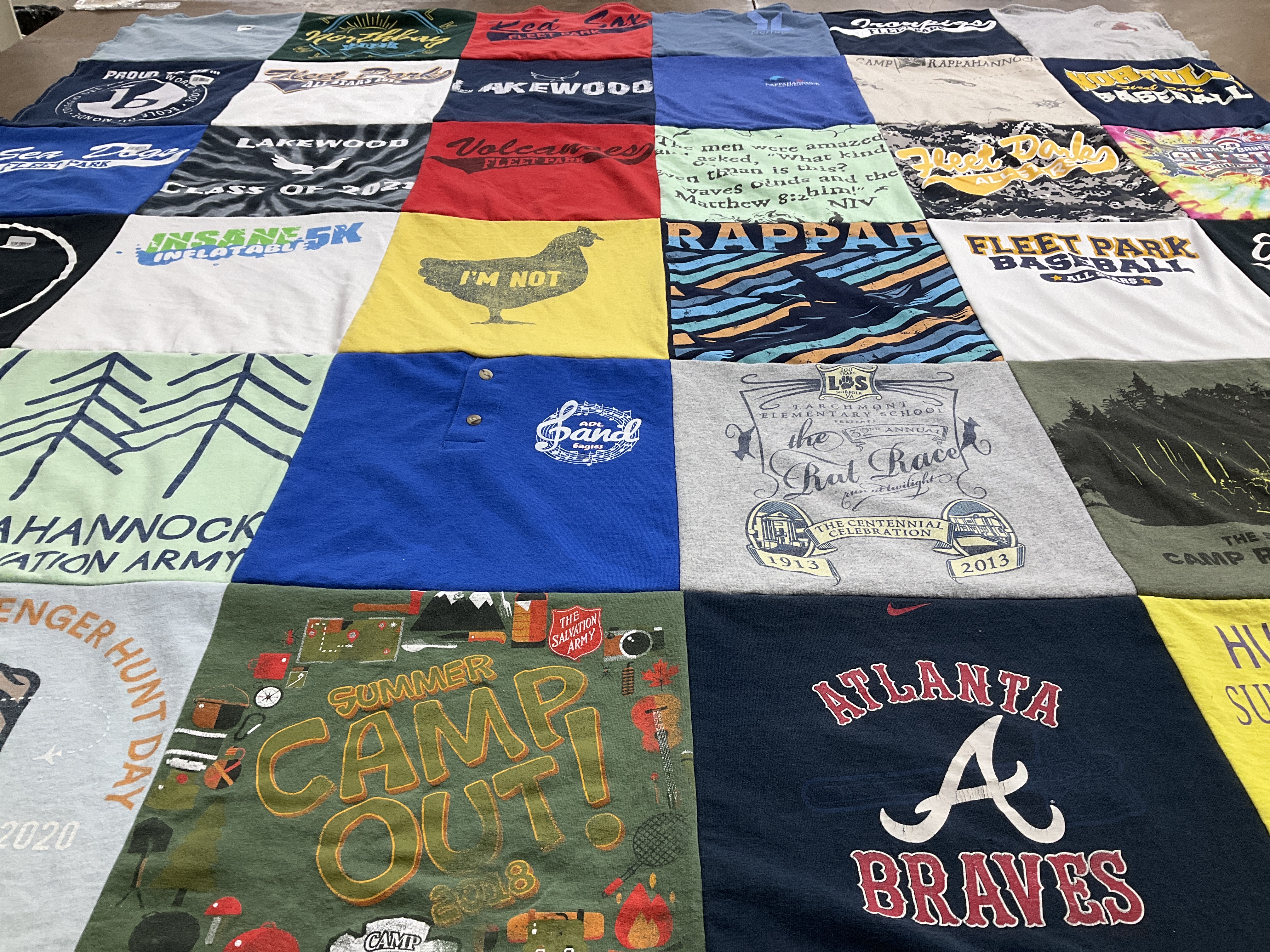 T-shirt quilt featuring norfolk baseball, lakewood eagles by Dawn from VA