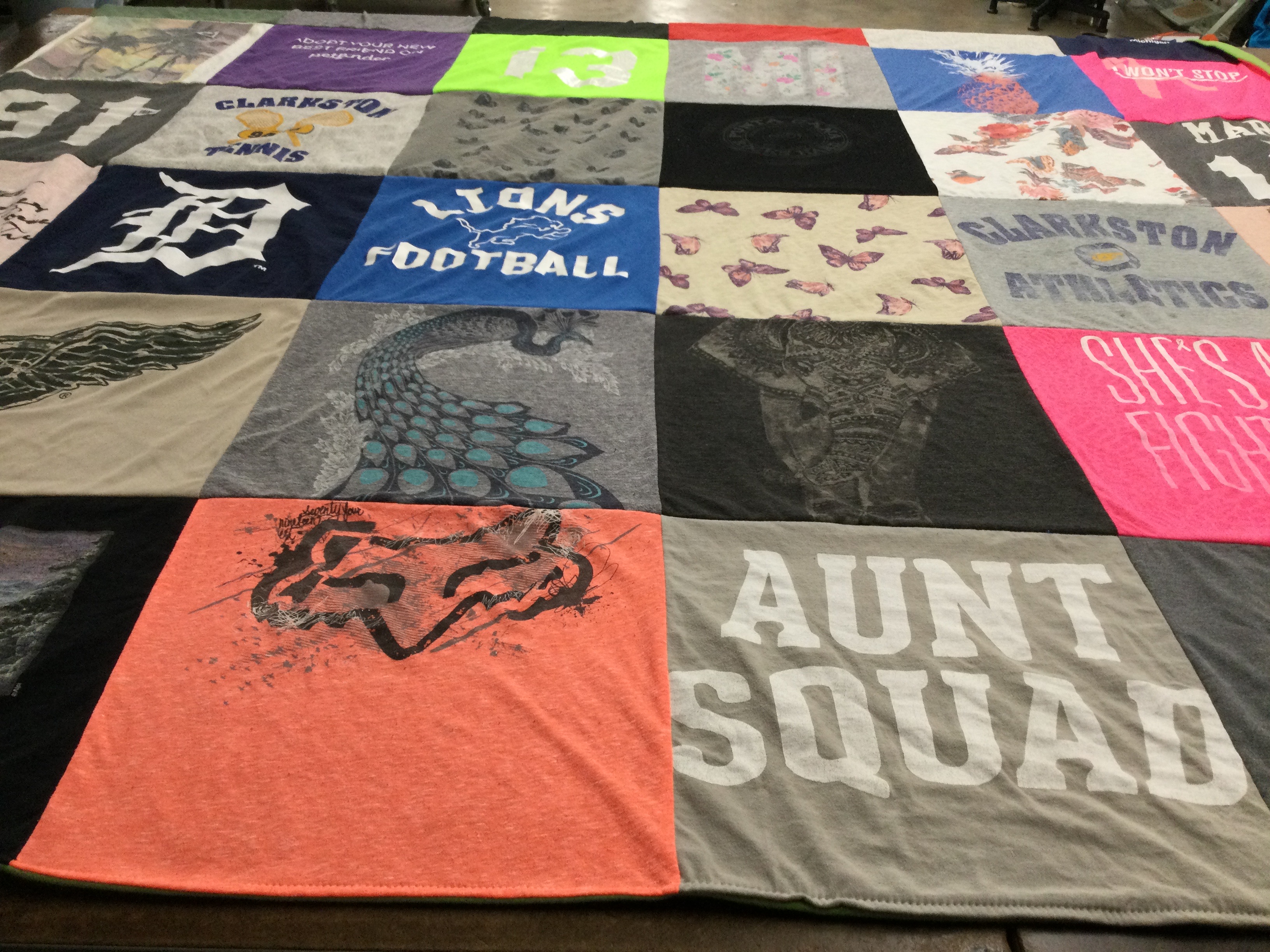 T-shirt quilt featuring lions football by Mary from MI